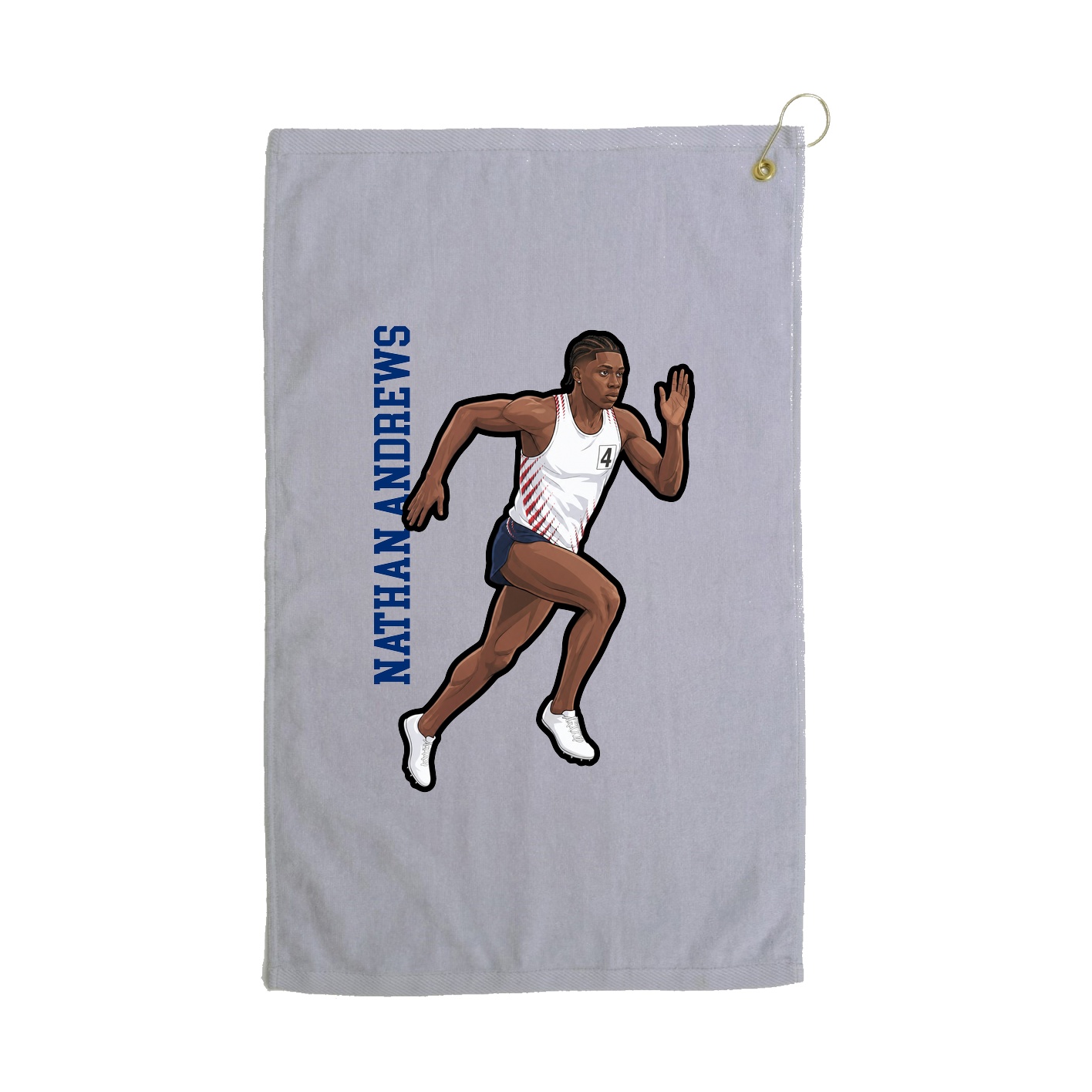 Golf Towel — Name Vertical in Grey