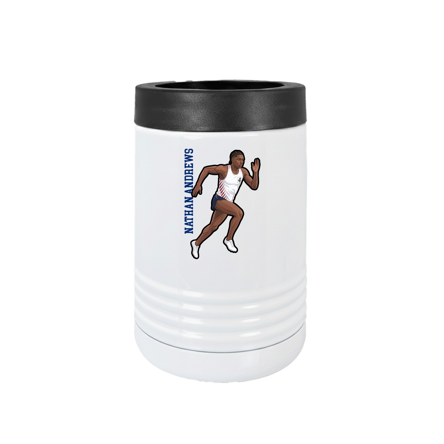 Beverage Holder — Name Vertical in White