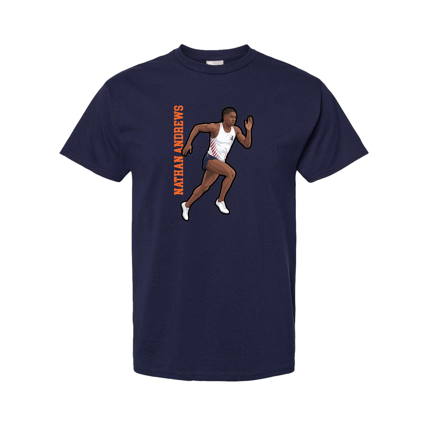 Tee — Name Vertical in Navy