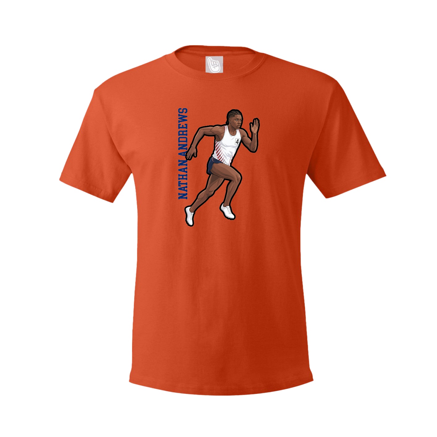 Youth Tee — Name Vertical in Orange