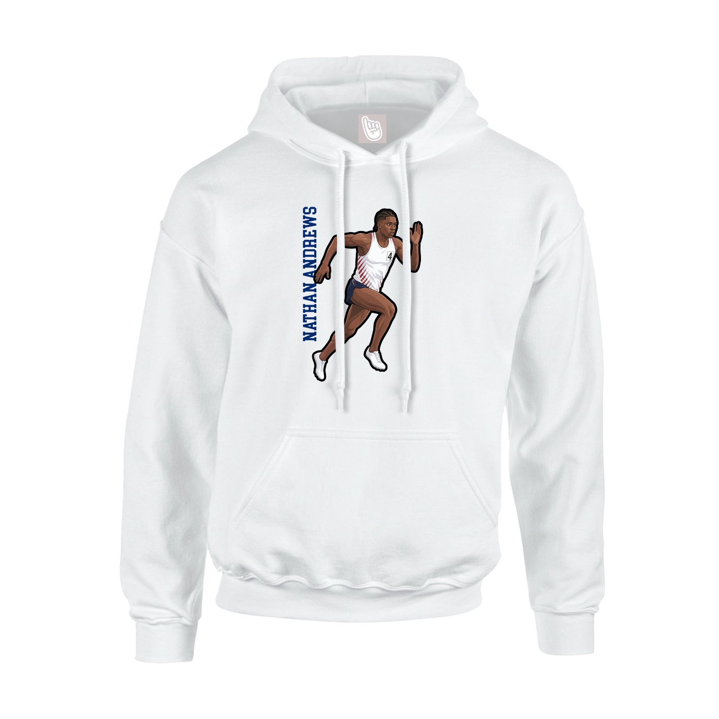 Youth Hoodie — Name Vertical in White
