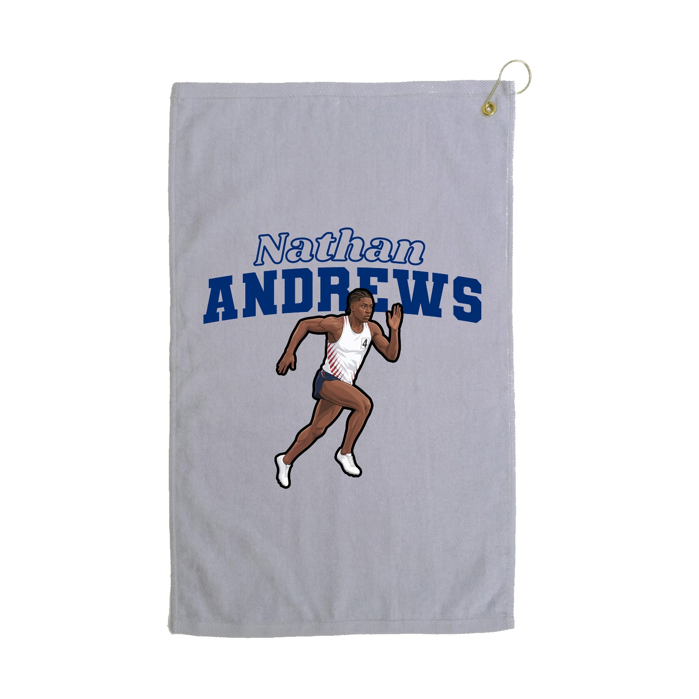 Golf Towel — Name Arch in Grey