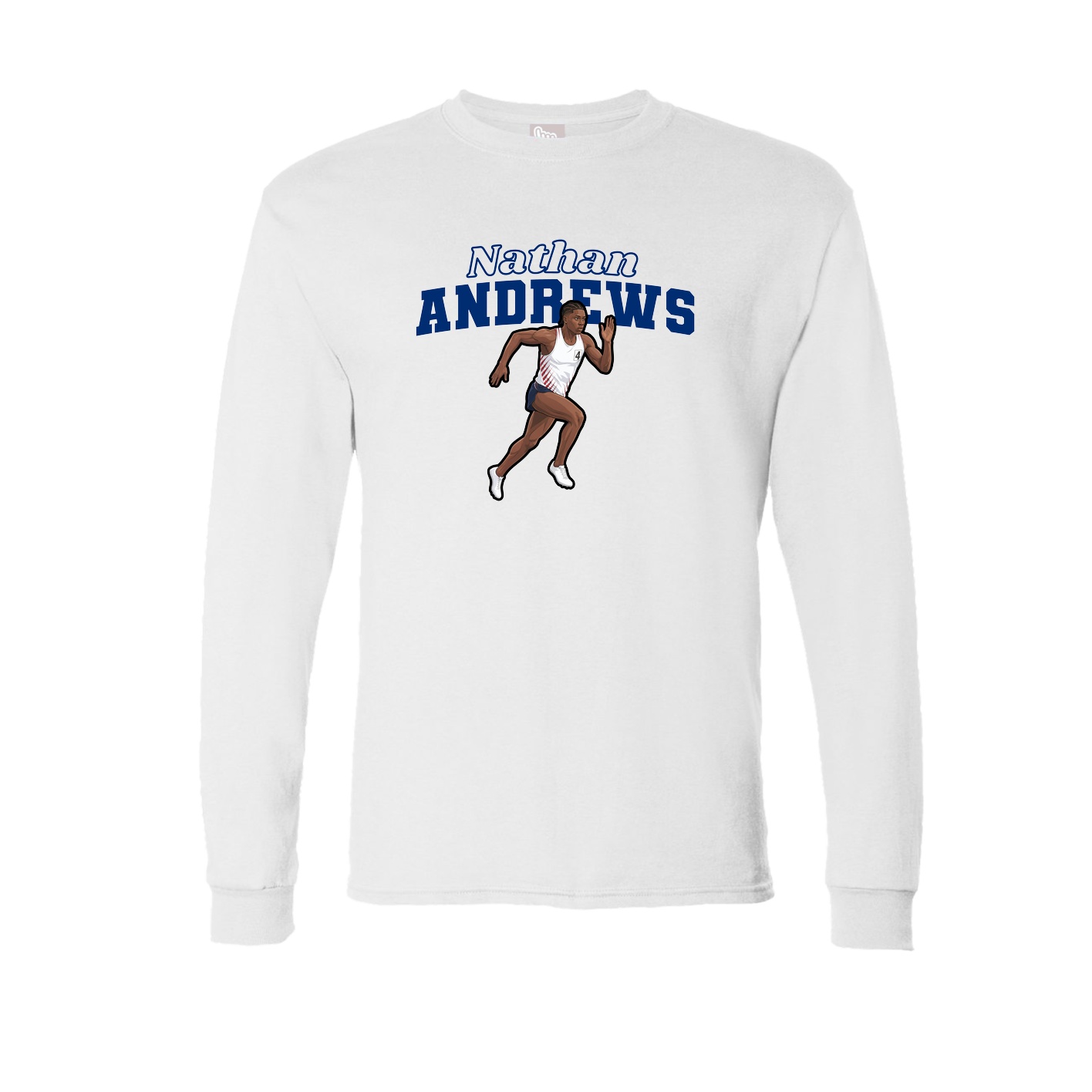 Long Sleeve Tee — Name Arch in White