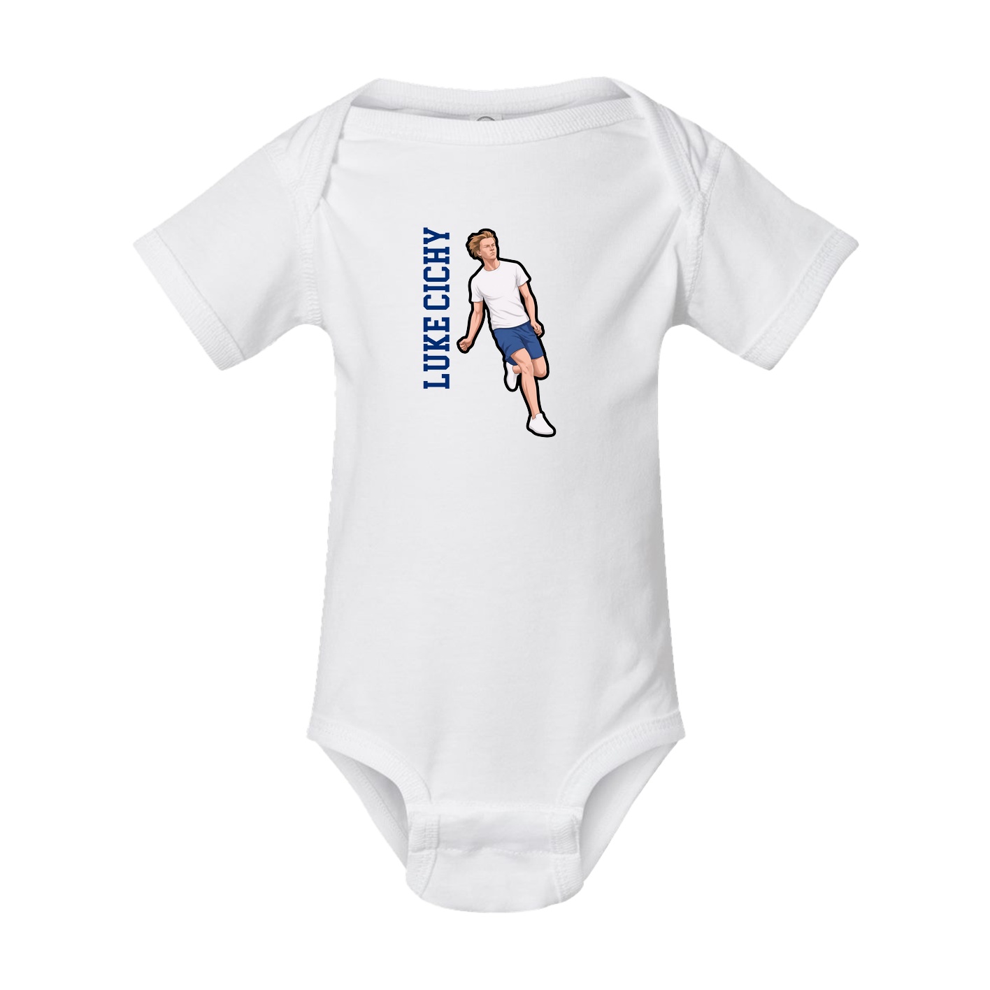 Baby Onesie — Name Vertical in White