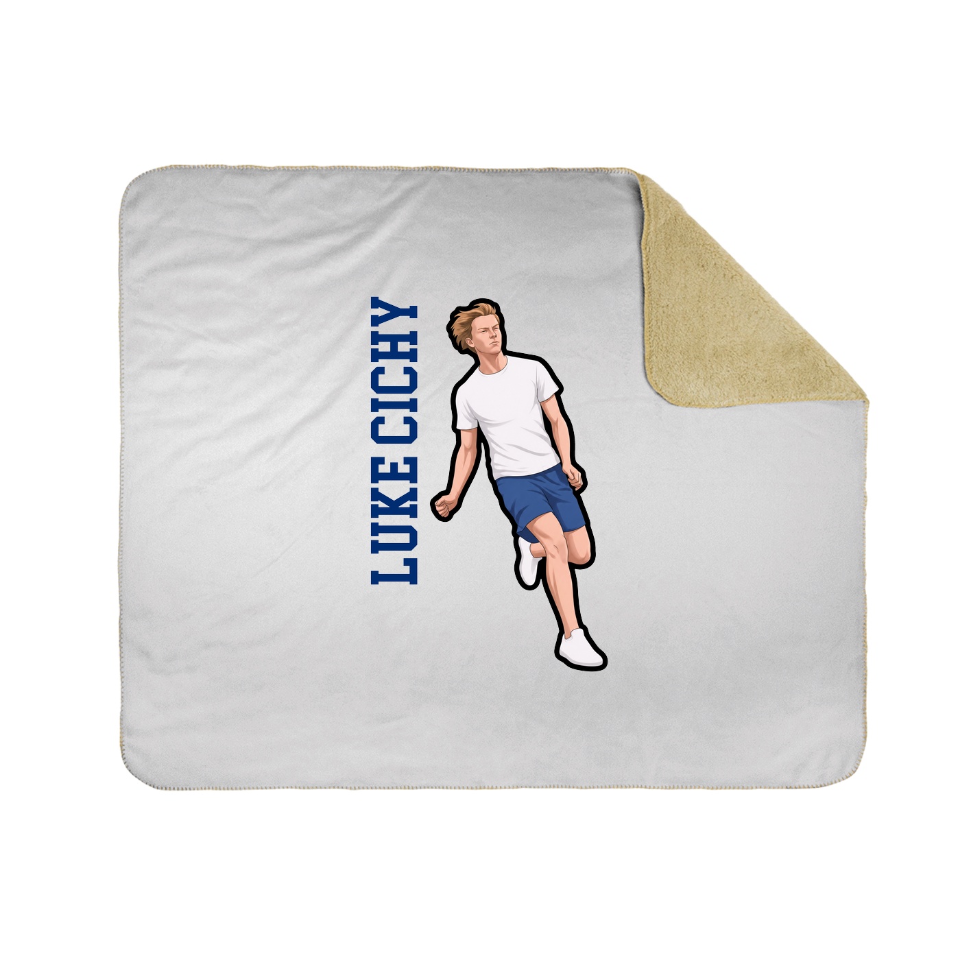 Throw Blanket — Name Vertical in White