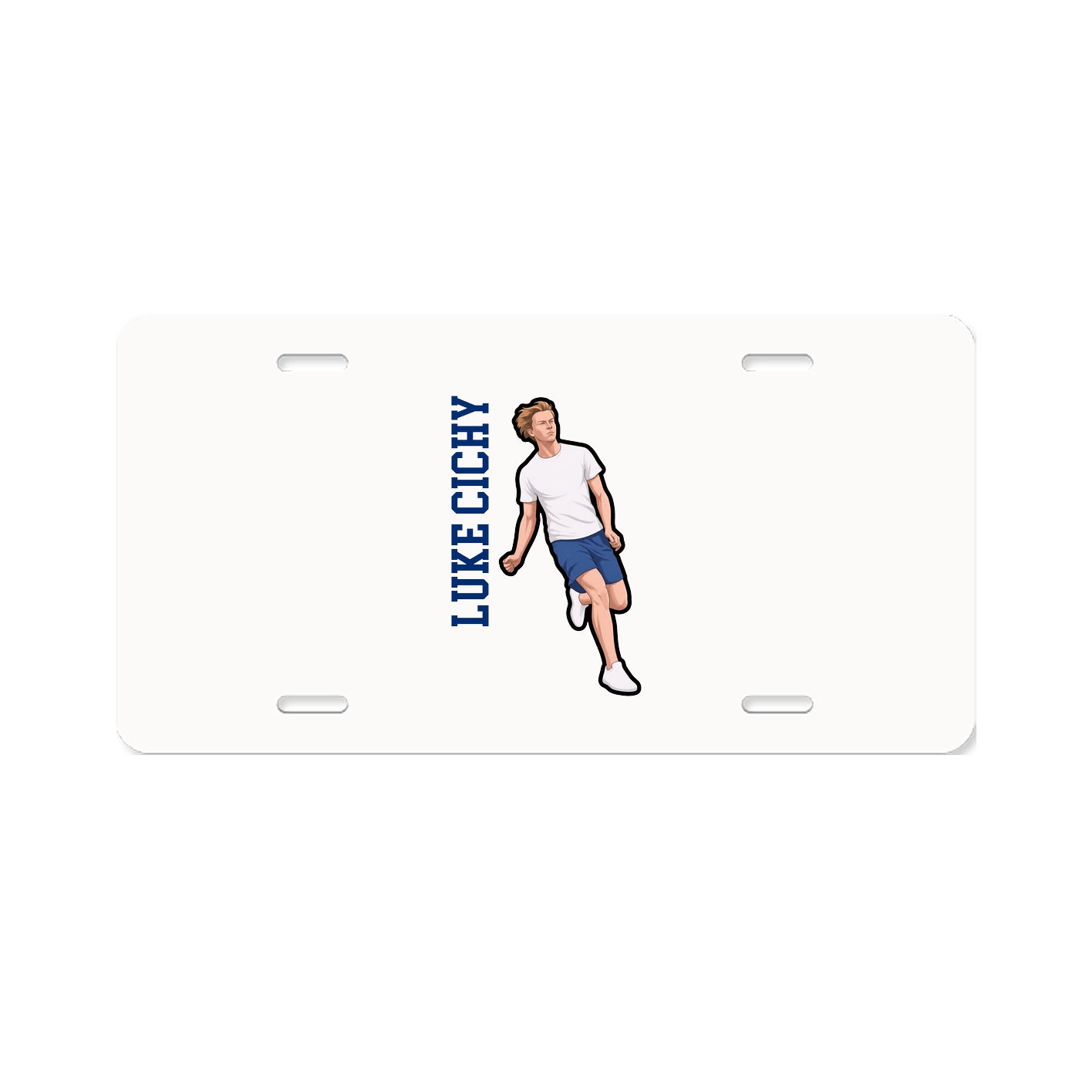 License Plate — Name Vertical in Classic