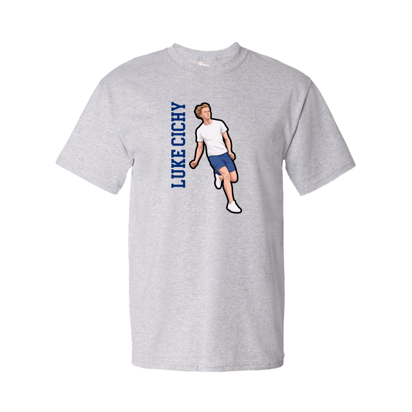 Tee — Name Vertical in Grey