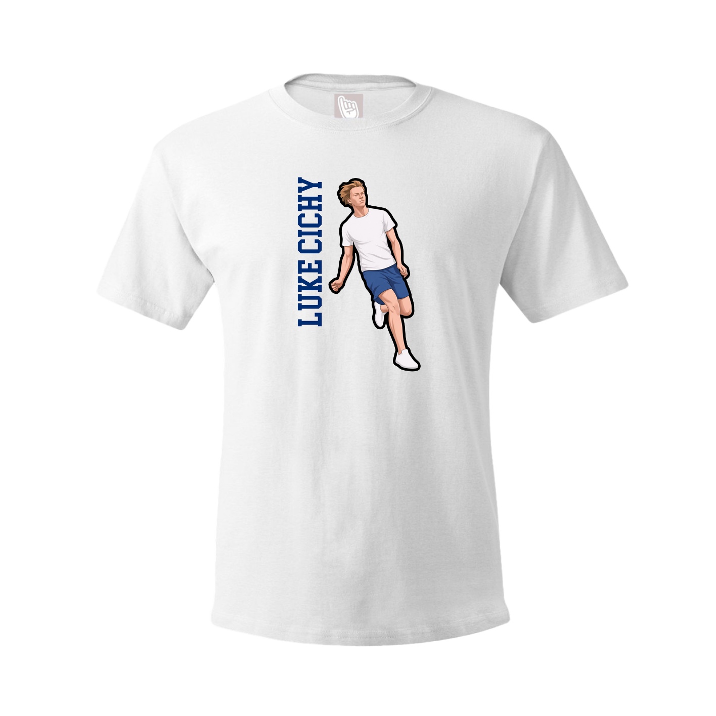 Youth Tee — Name Vertical in White