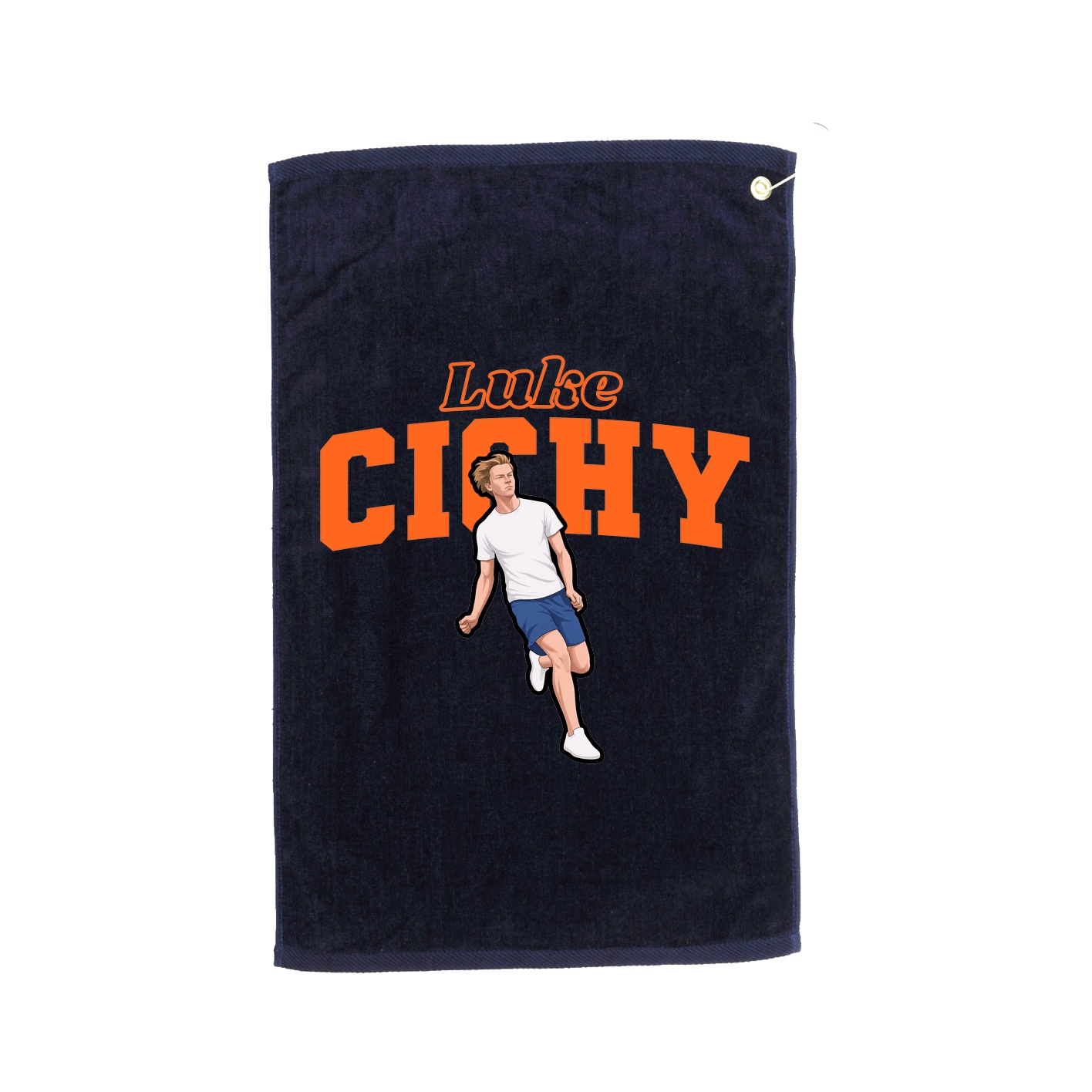 Golf Towel — Name Arch in Navy