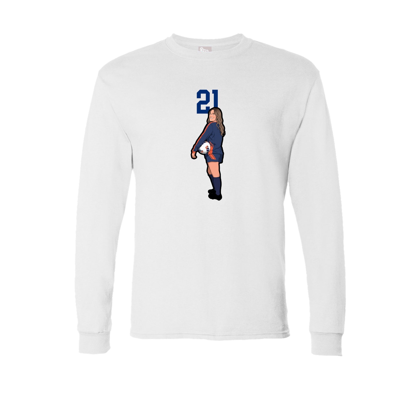 Long Sleeve Tee — Number Top in White