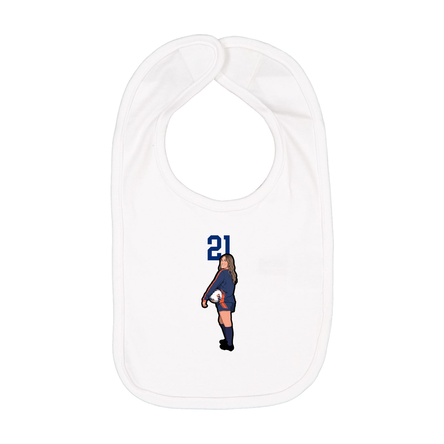 Infant Bib — Number Top in White