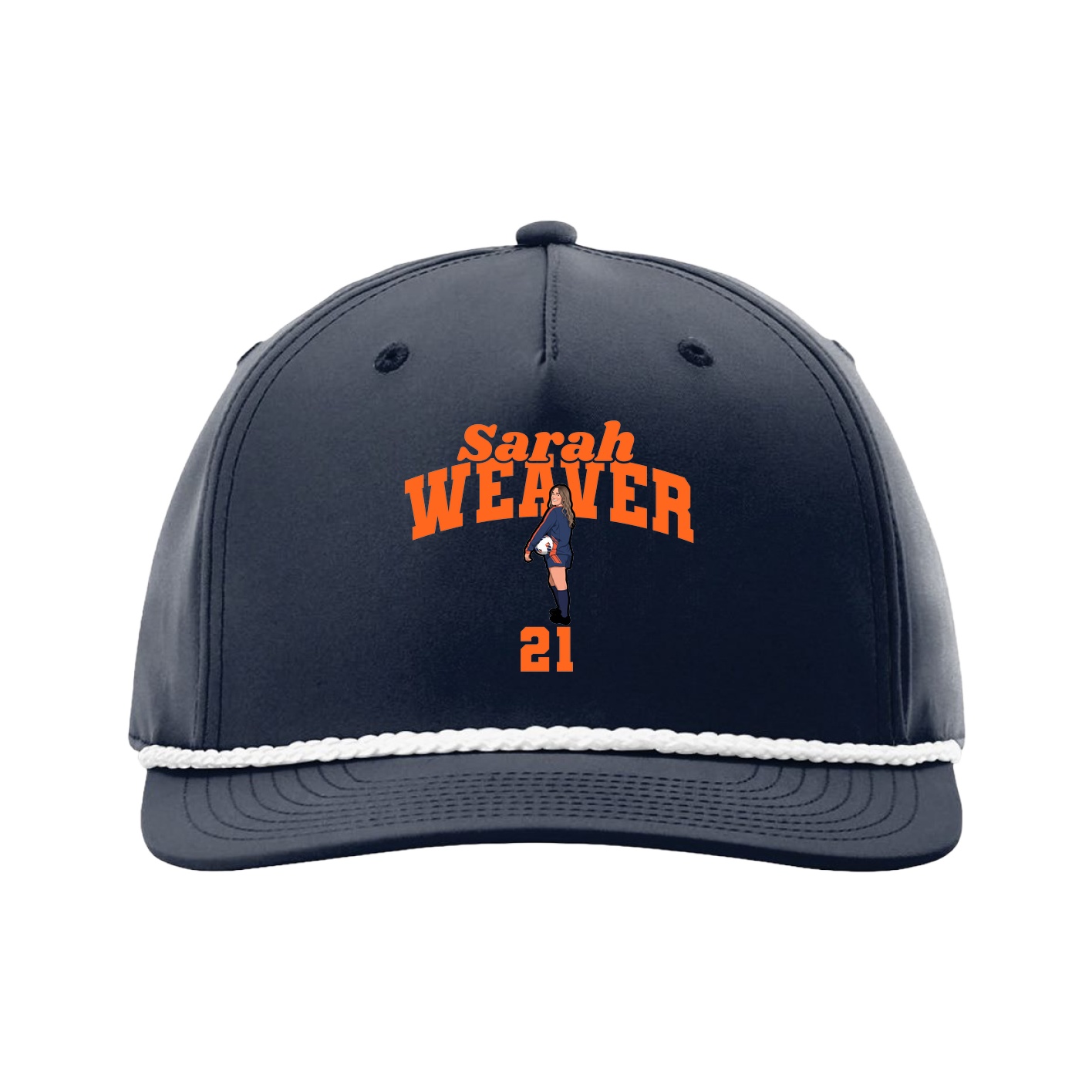 Five-Panel Classic Rope Cap — Signature Arch in Navy