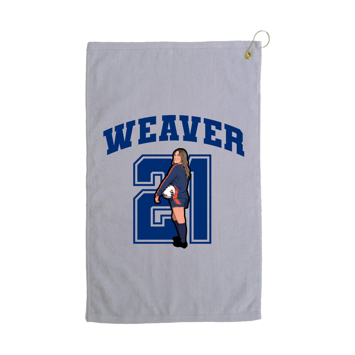 Golf Towel — Number in Grey