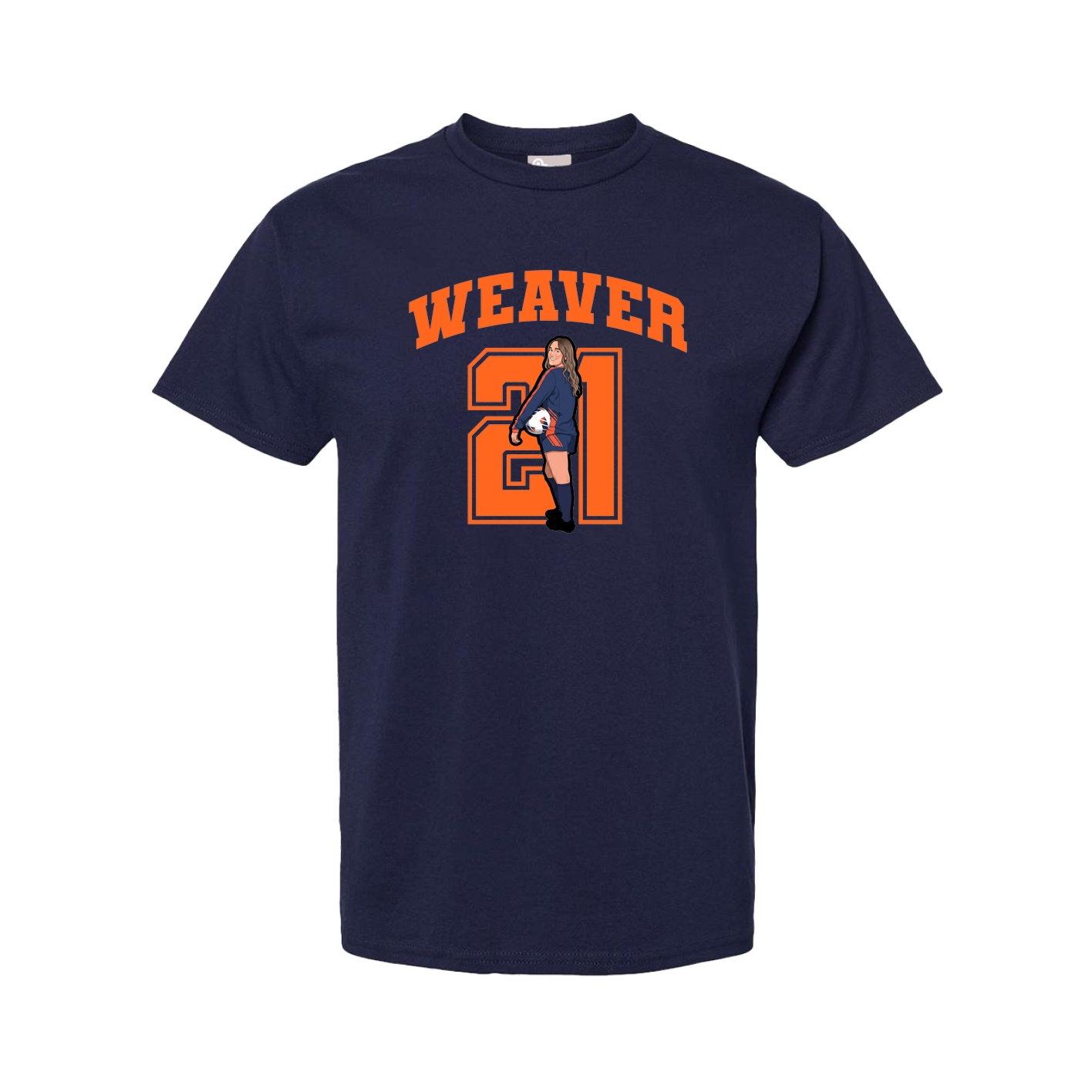 Youth Tee — Number in Navy