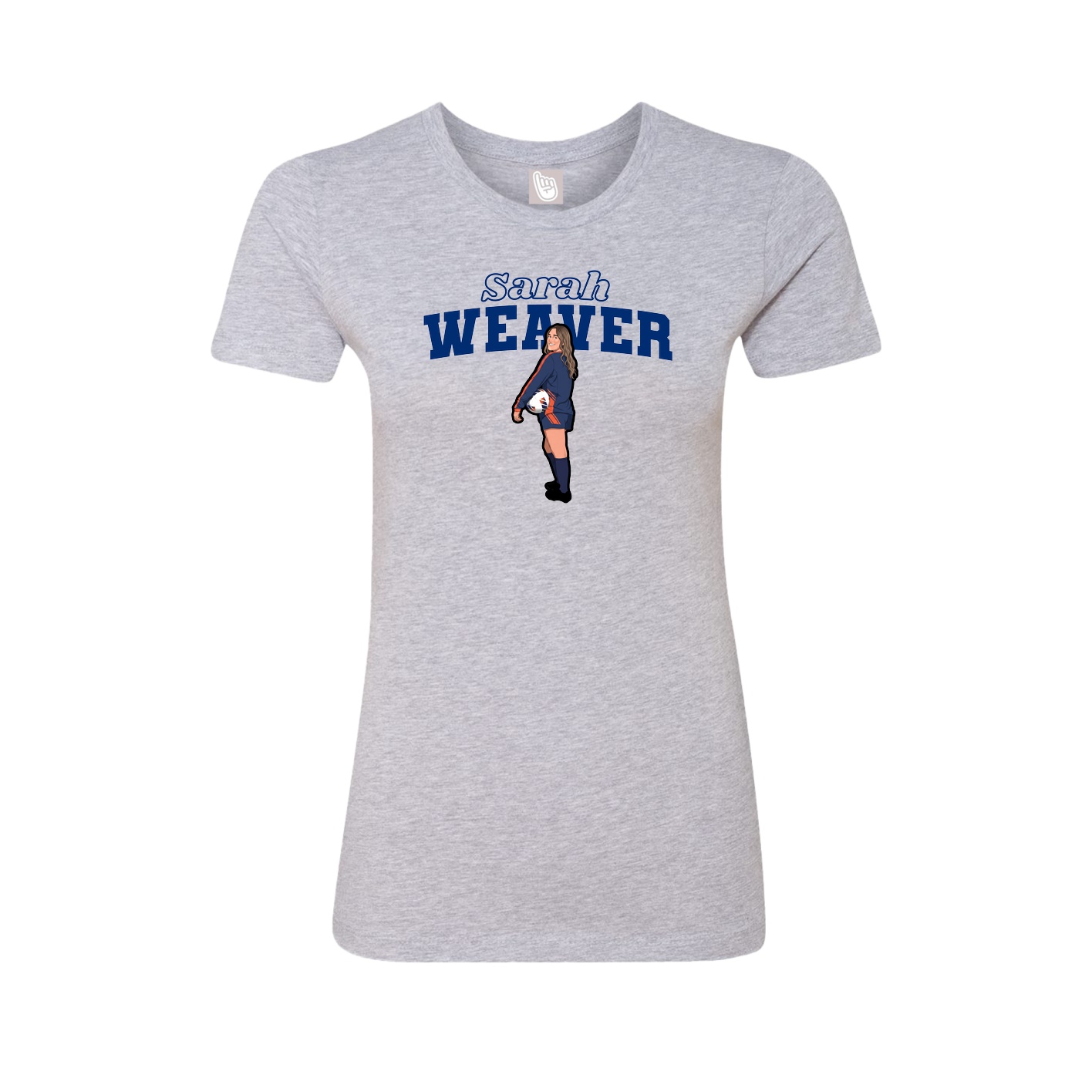 Fitted Women's Tee — Name Arch in Grey