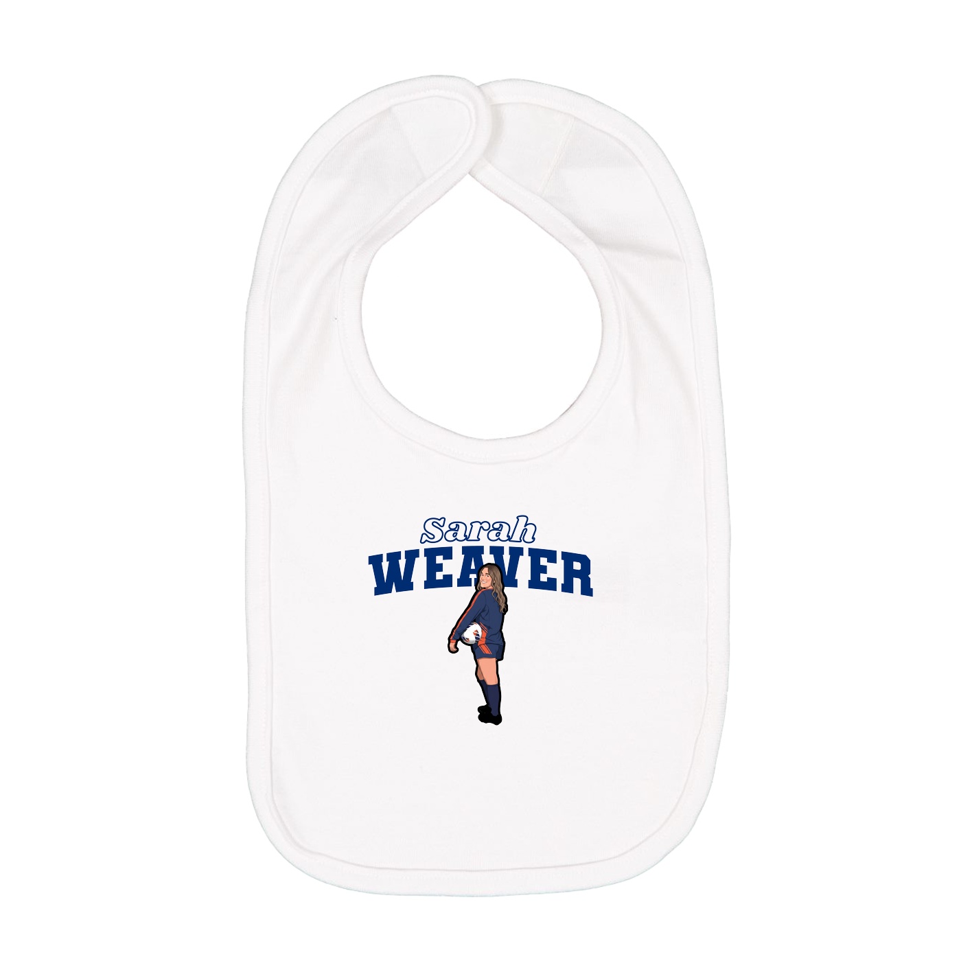 Infant Bib — Name Arch in White