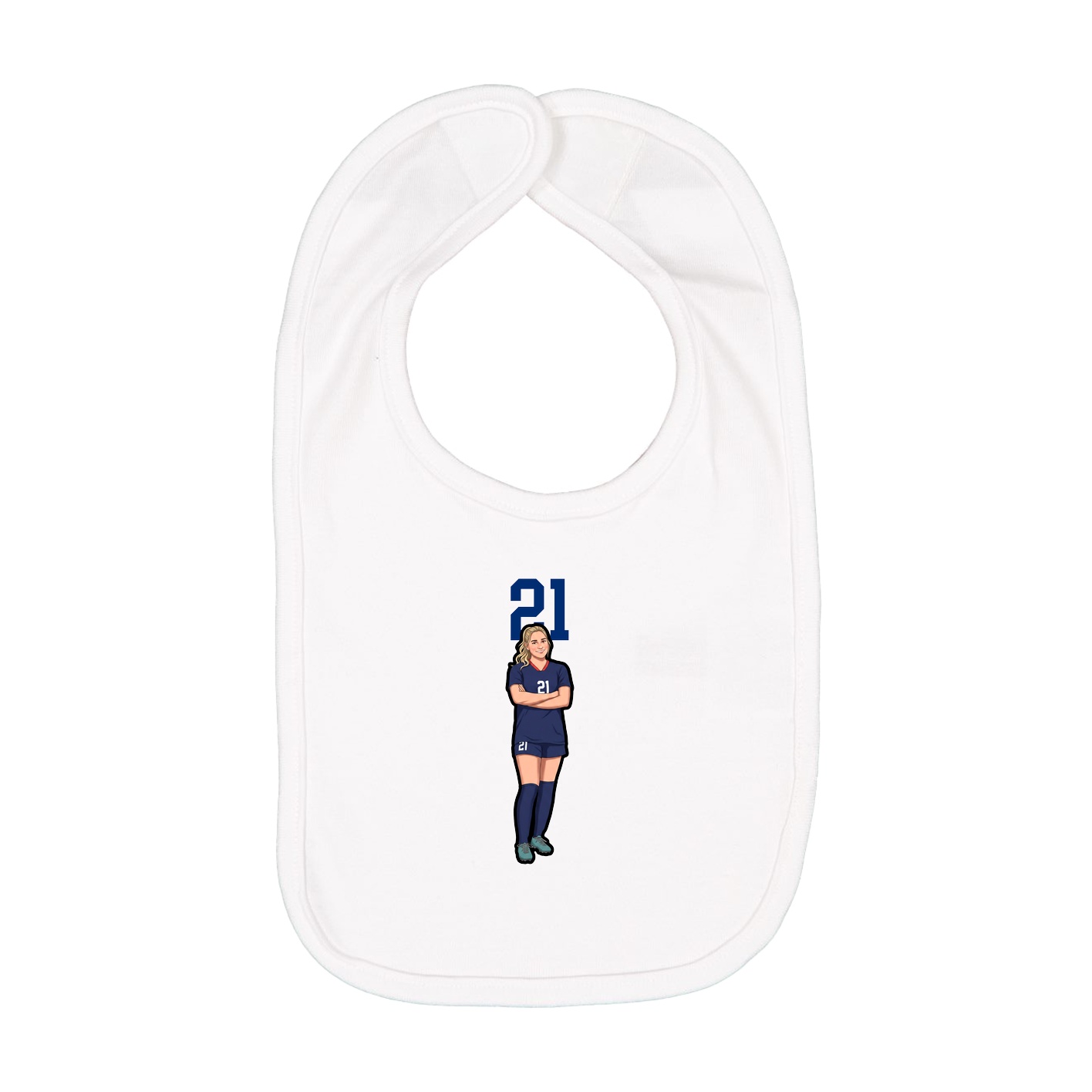 Infant Bib — Number Top in White