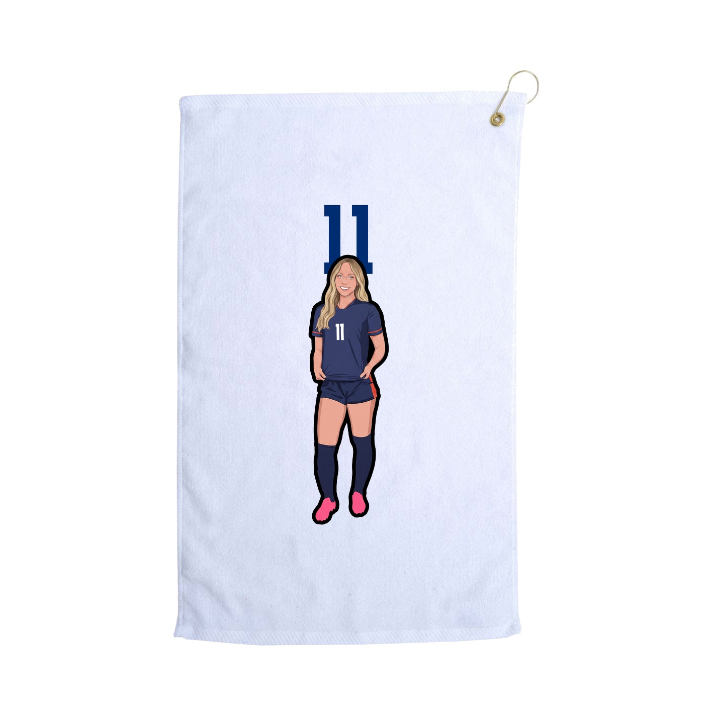 Golf Towel — Number Top in White