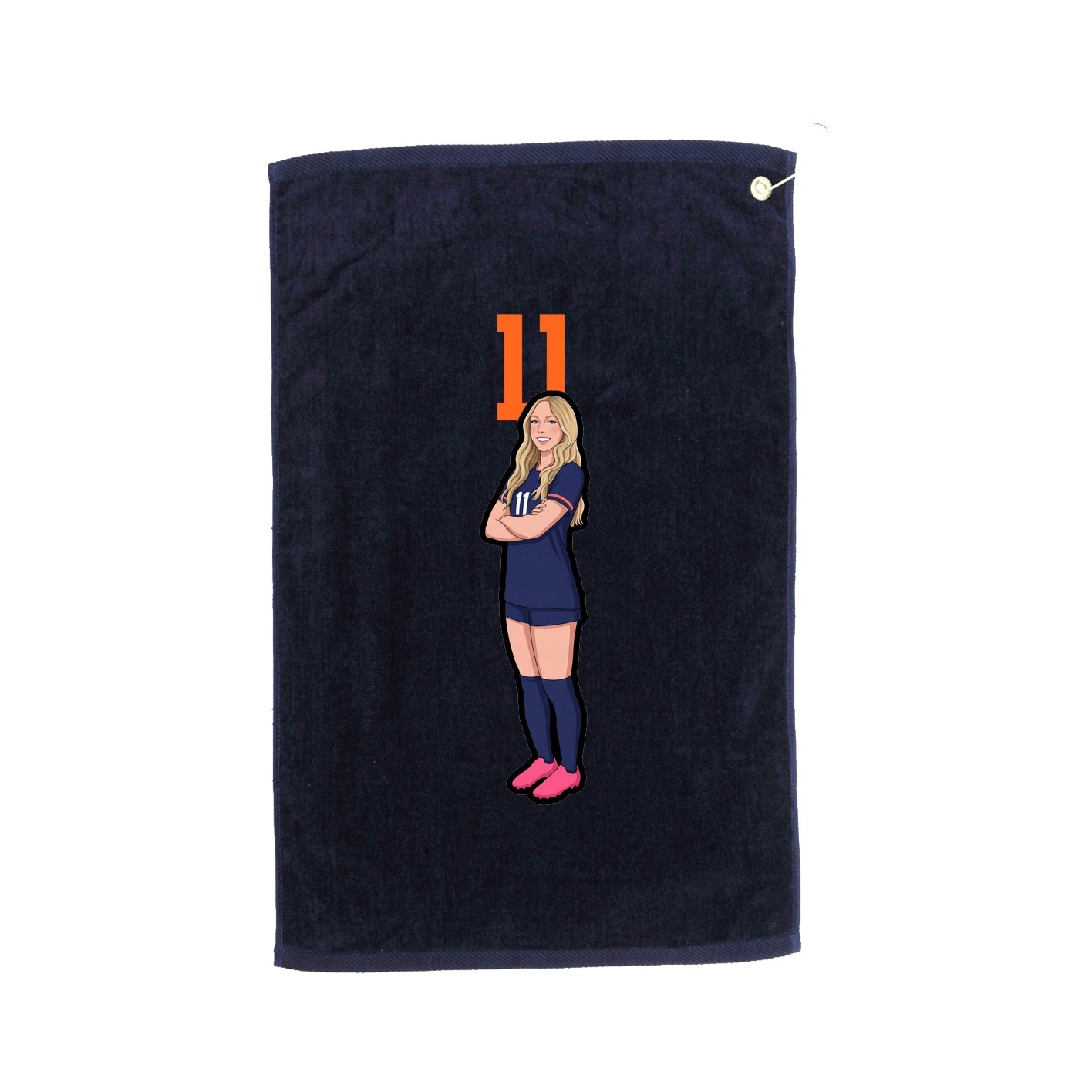 Golf Towel — Number Top in Navy