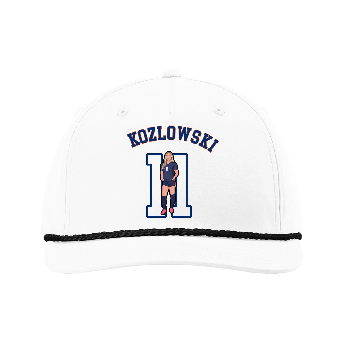 Five-Panel Classic Rope Cap — Shirsey Arch in White