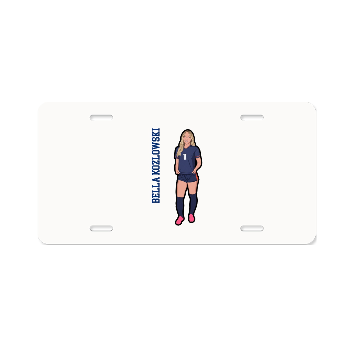 License Plate — Name Vertical in Classic