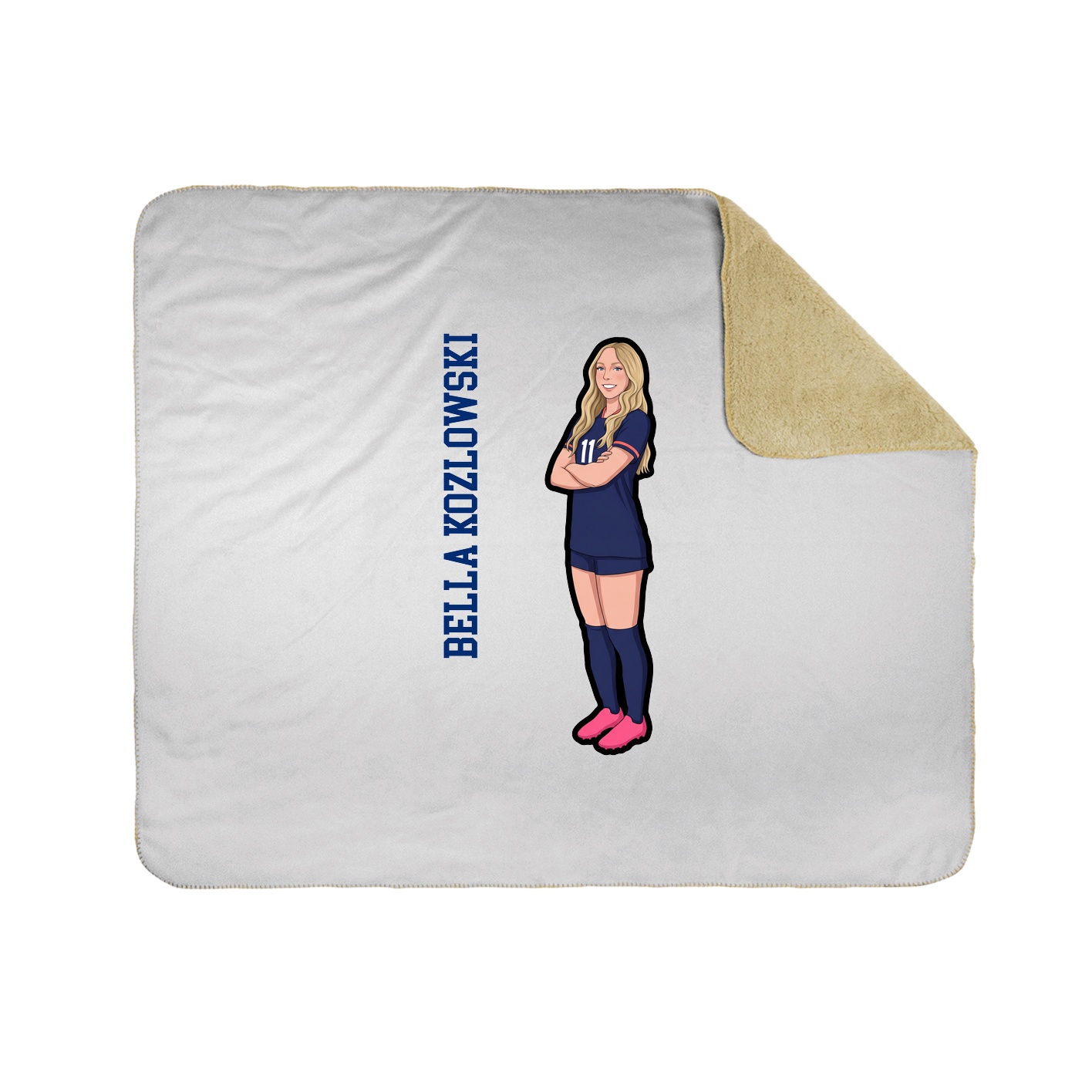 Throw Blanket — Name Vertical in White