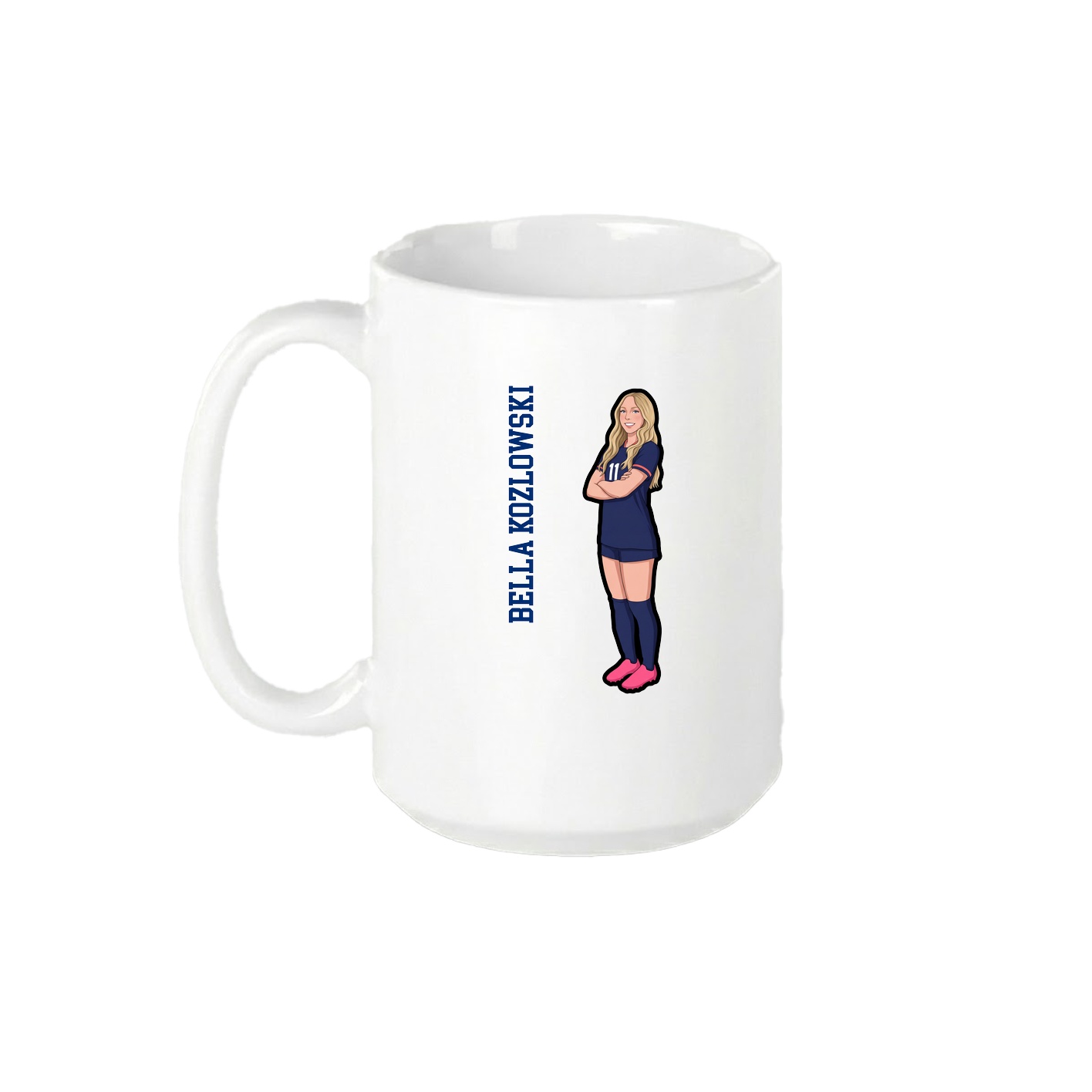 15oz Coffee Mug — Name Vertical in White