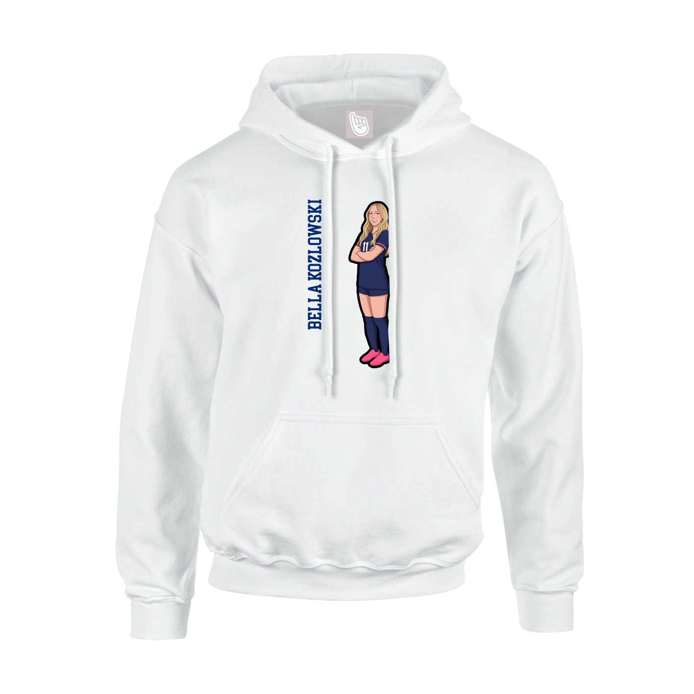 Hoodie — Name Vertical in White