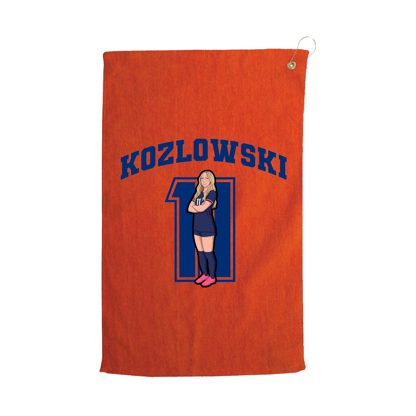 Golf Towel — Number in Orange