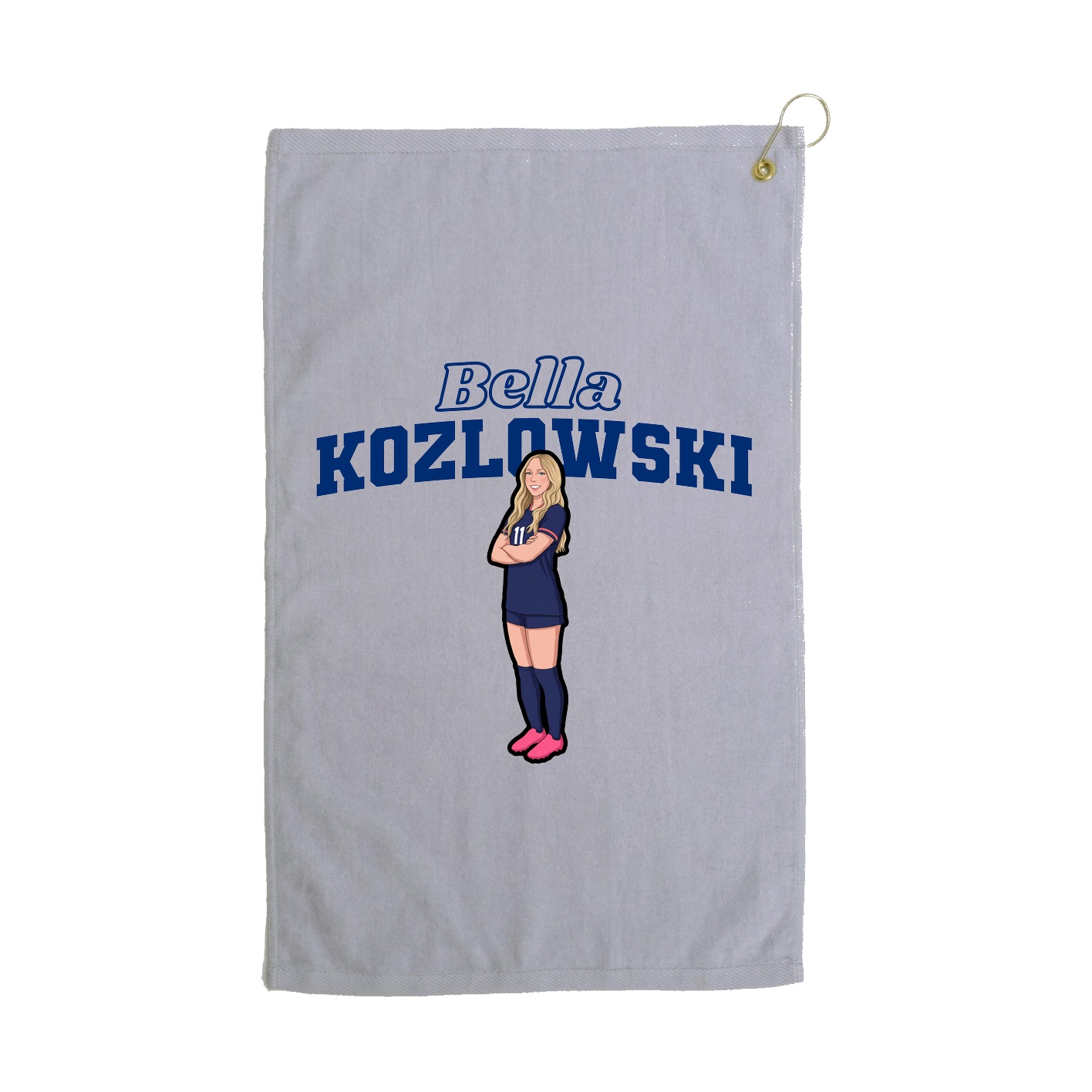 Golf Towel — Name Arch in Grey