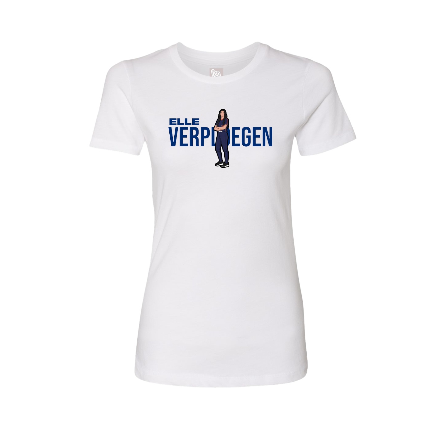 Fitted Women's Tee — Player Name in White