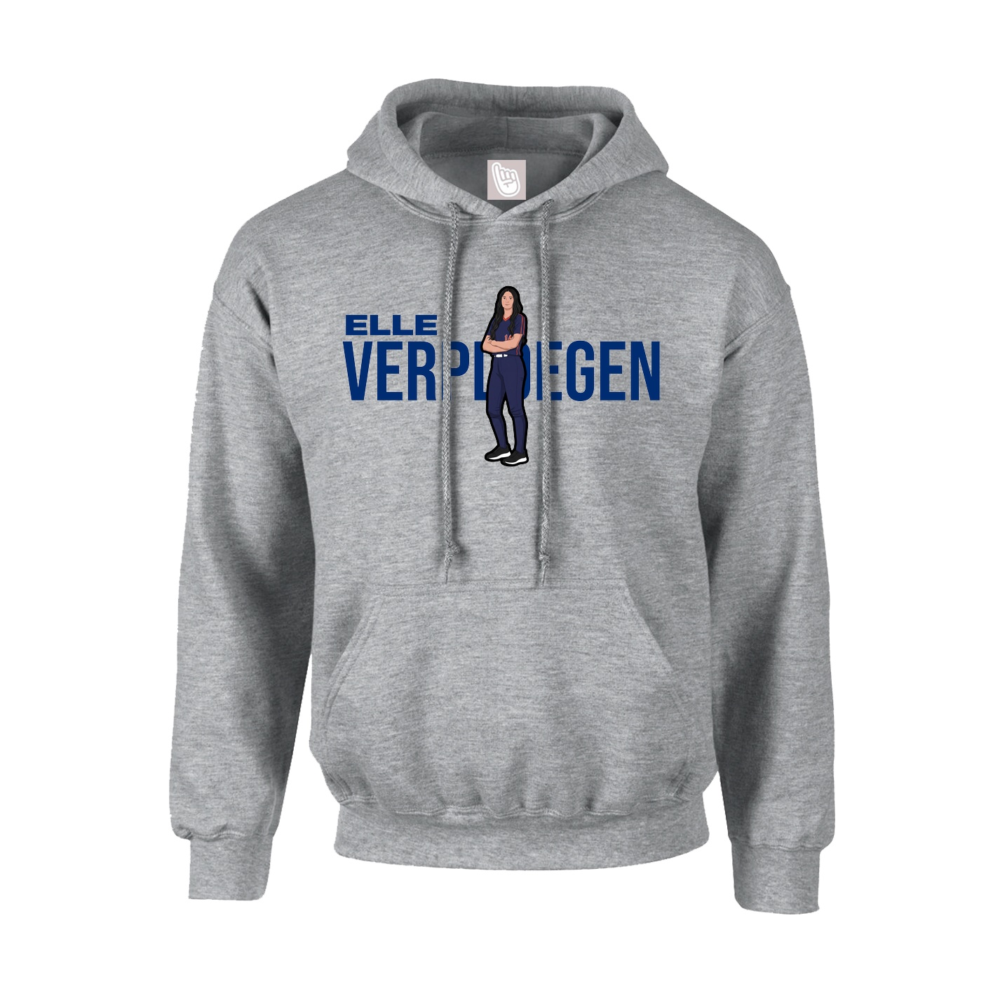 Youth Hoodie — Player Name in Grey