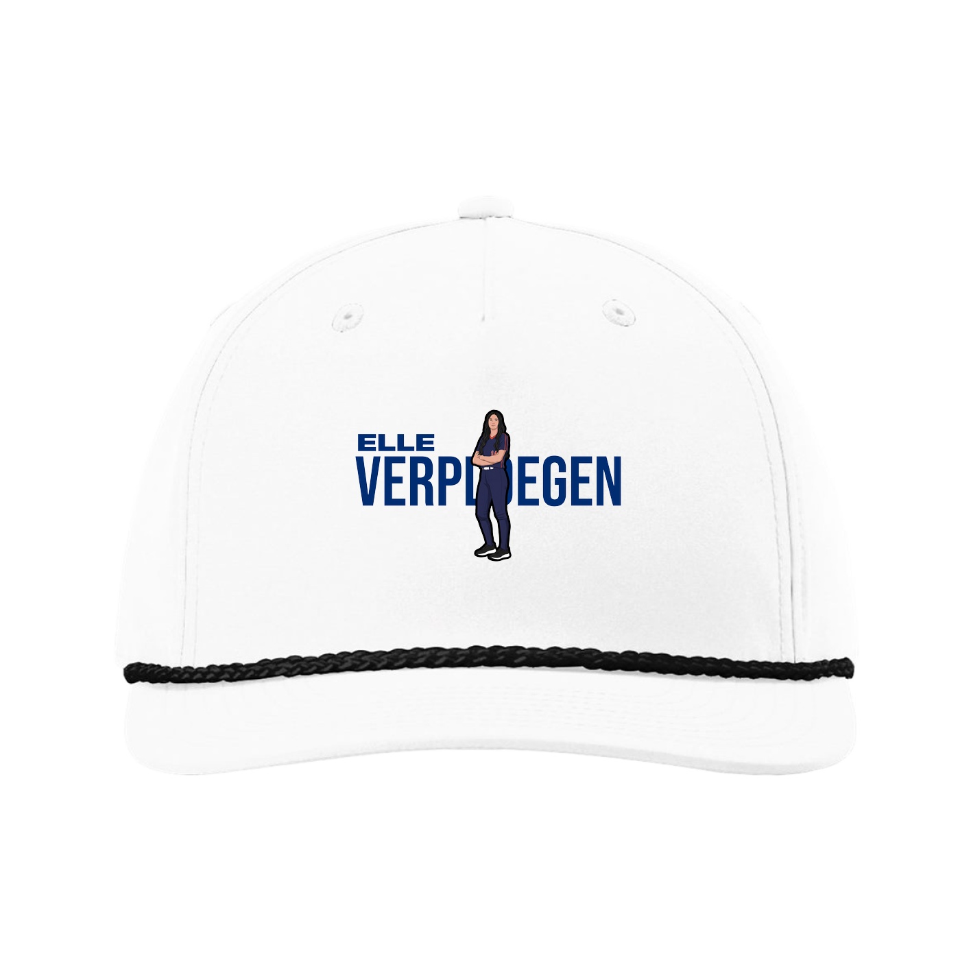 Five-Panel Classic Rope Cap — Player Name in White