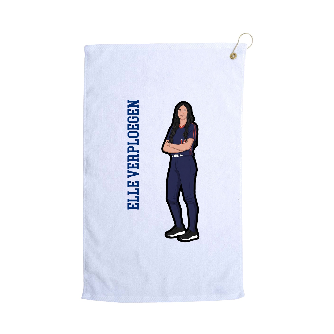 Golf Towel — Name Vertical in White