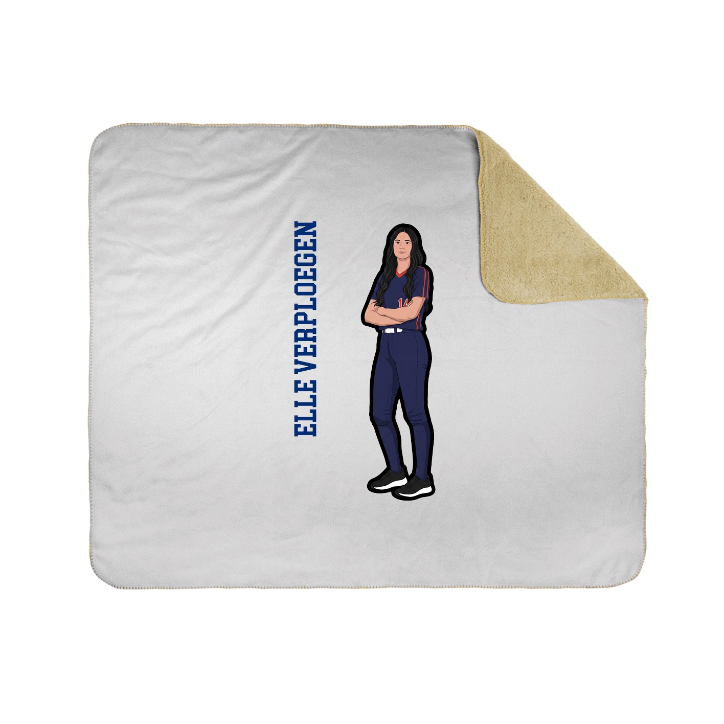 Throw Blanket — Name Vertical in White