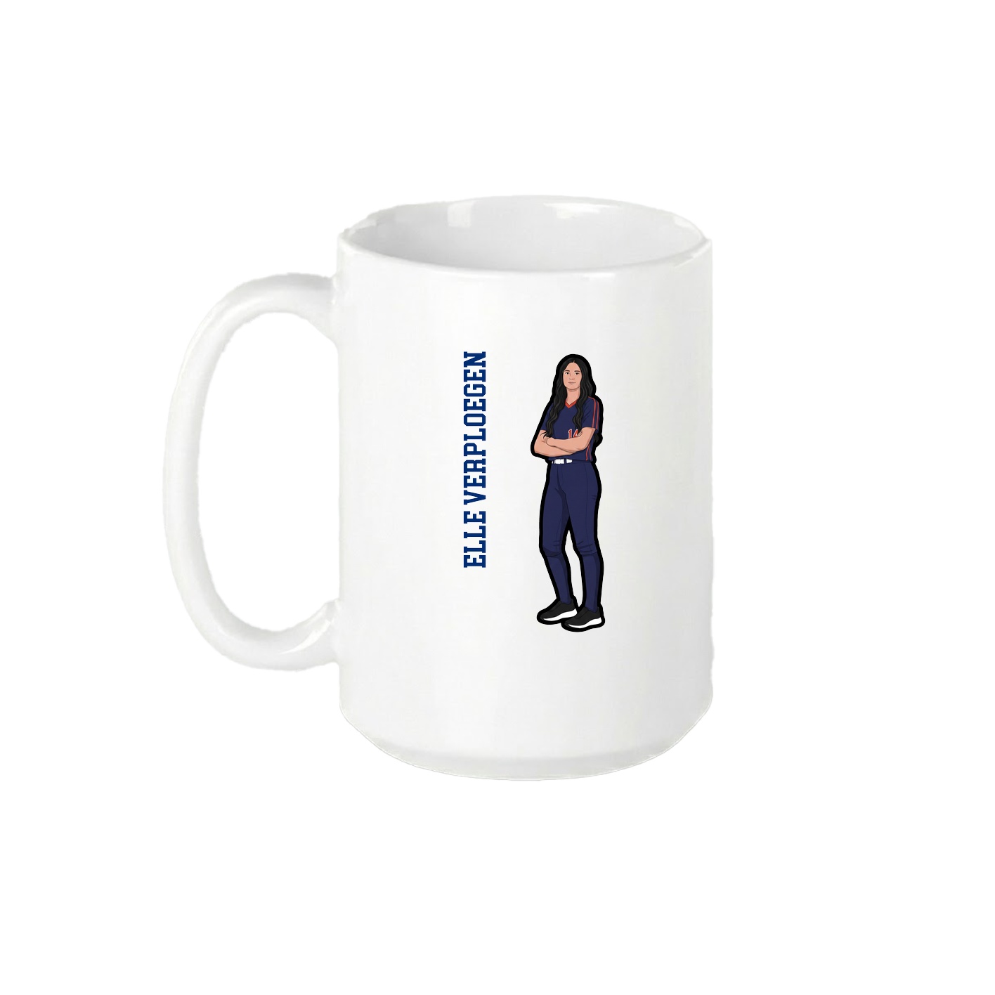 15oz Coffee Mug — Name Vertical in White