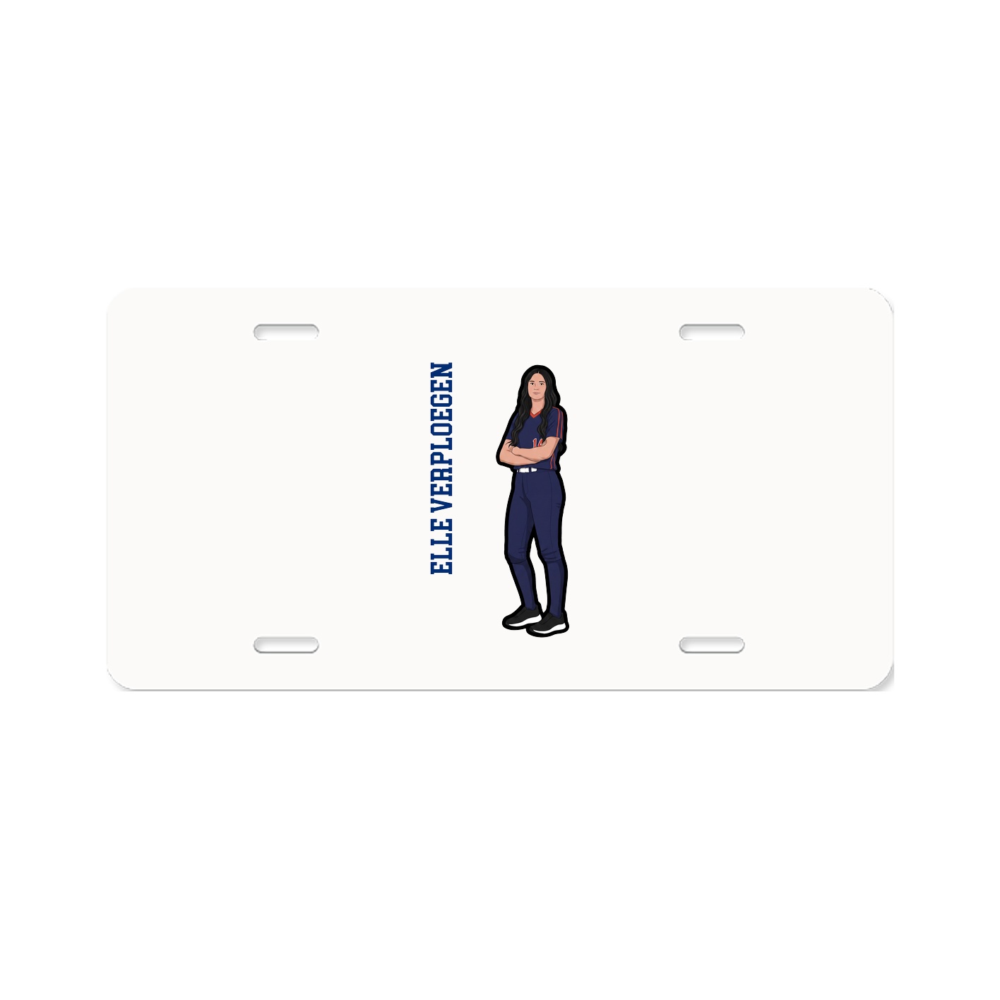 License Plate — Name Vertical in Classic