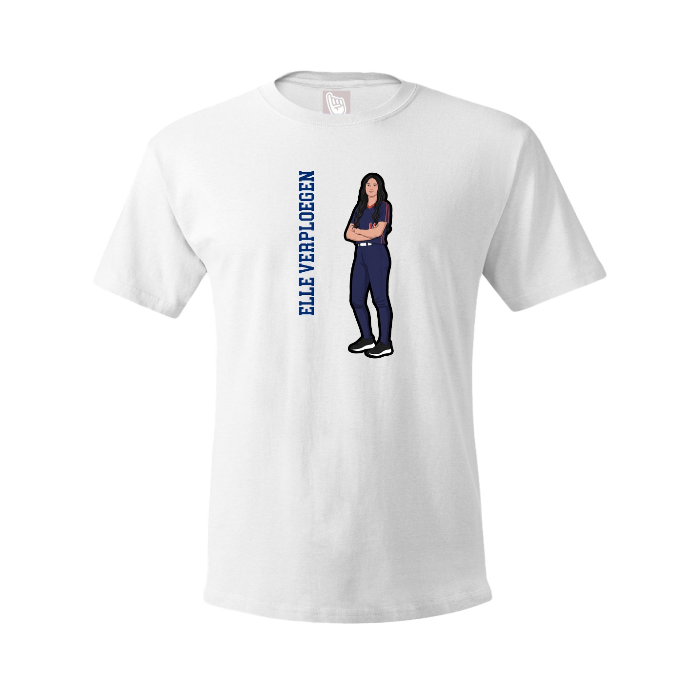Youth Tee — Name Vertical in White