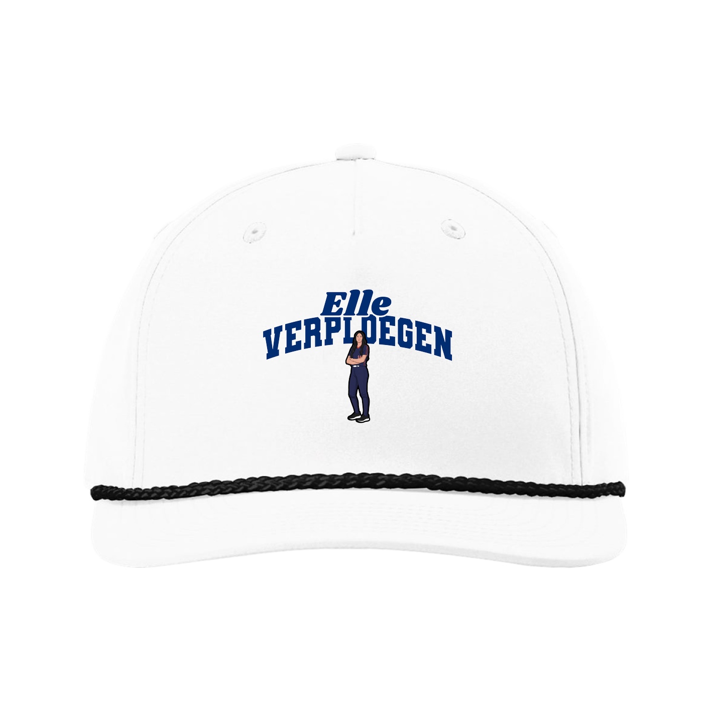 Five-Panel Classic Rope Cap — Signature Arch in White