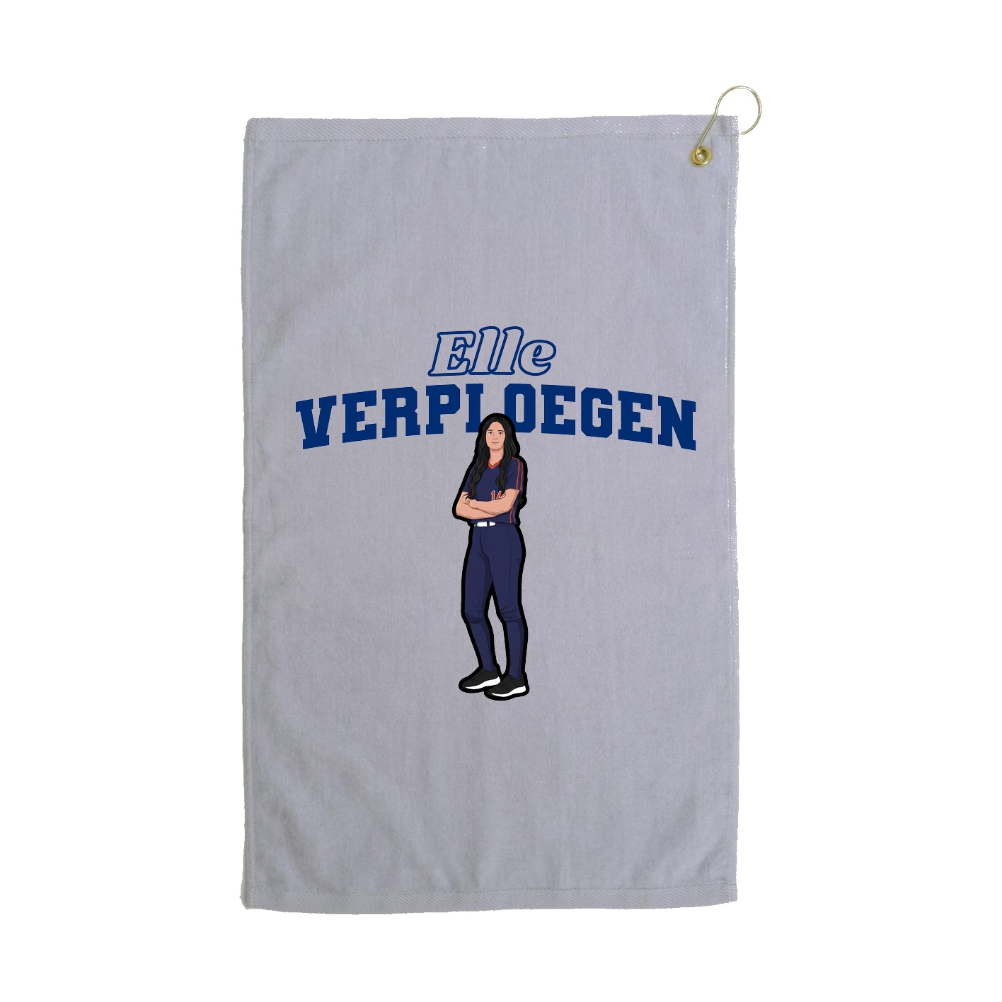 Golf Towel — Name Arch in Grey