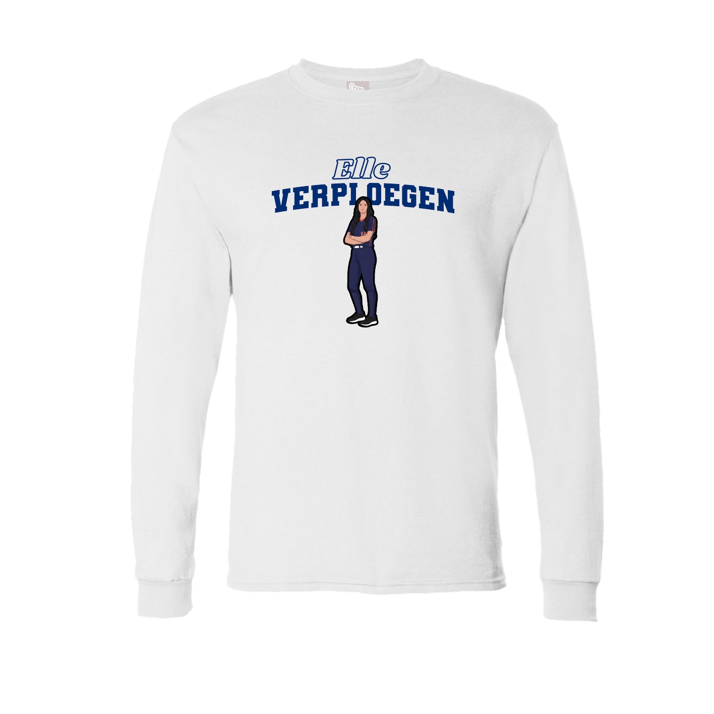 Long Sleeve Tee — Name Arch in White