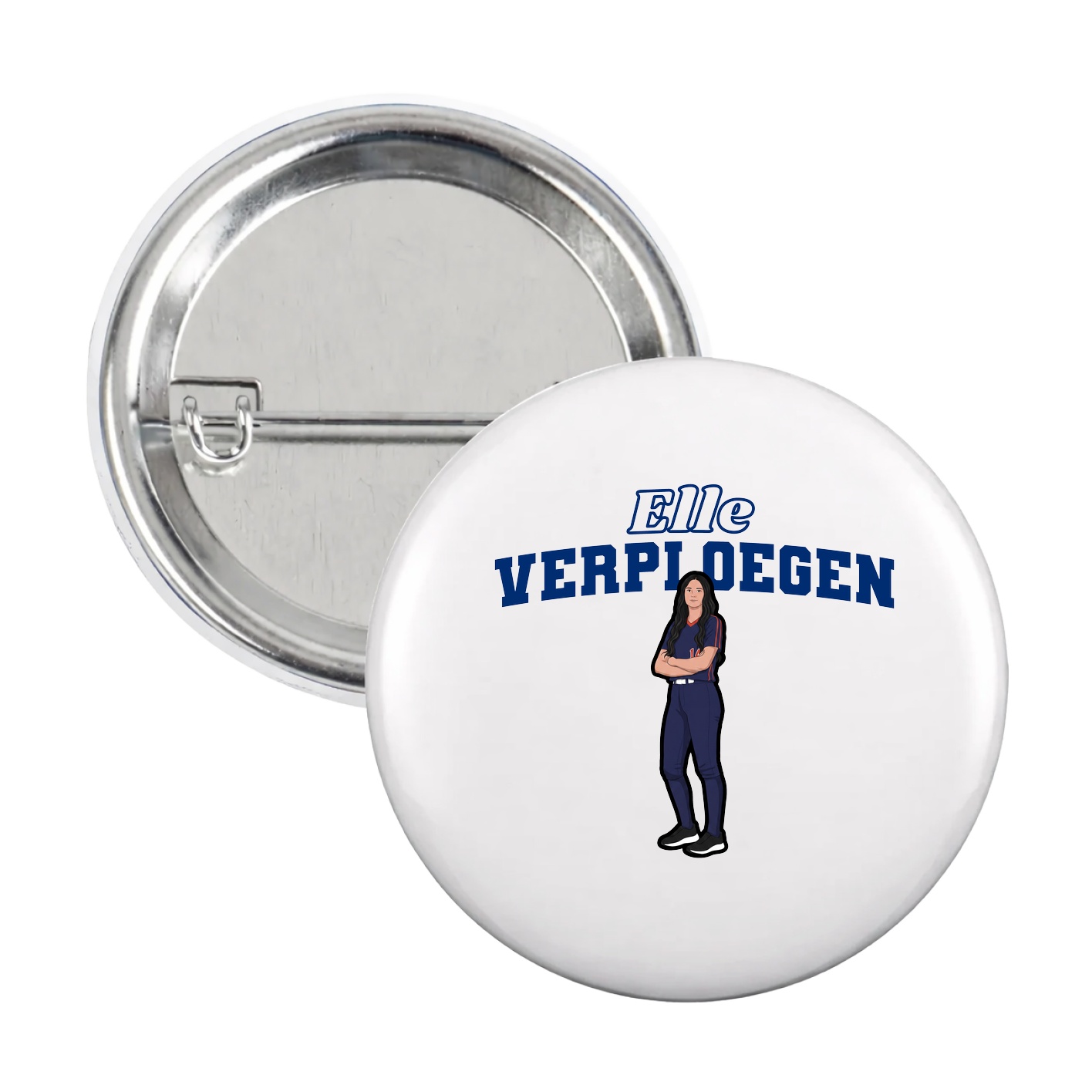 Game Day Button — Name Arch in White