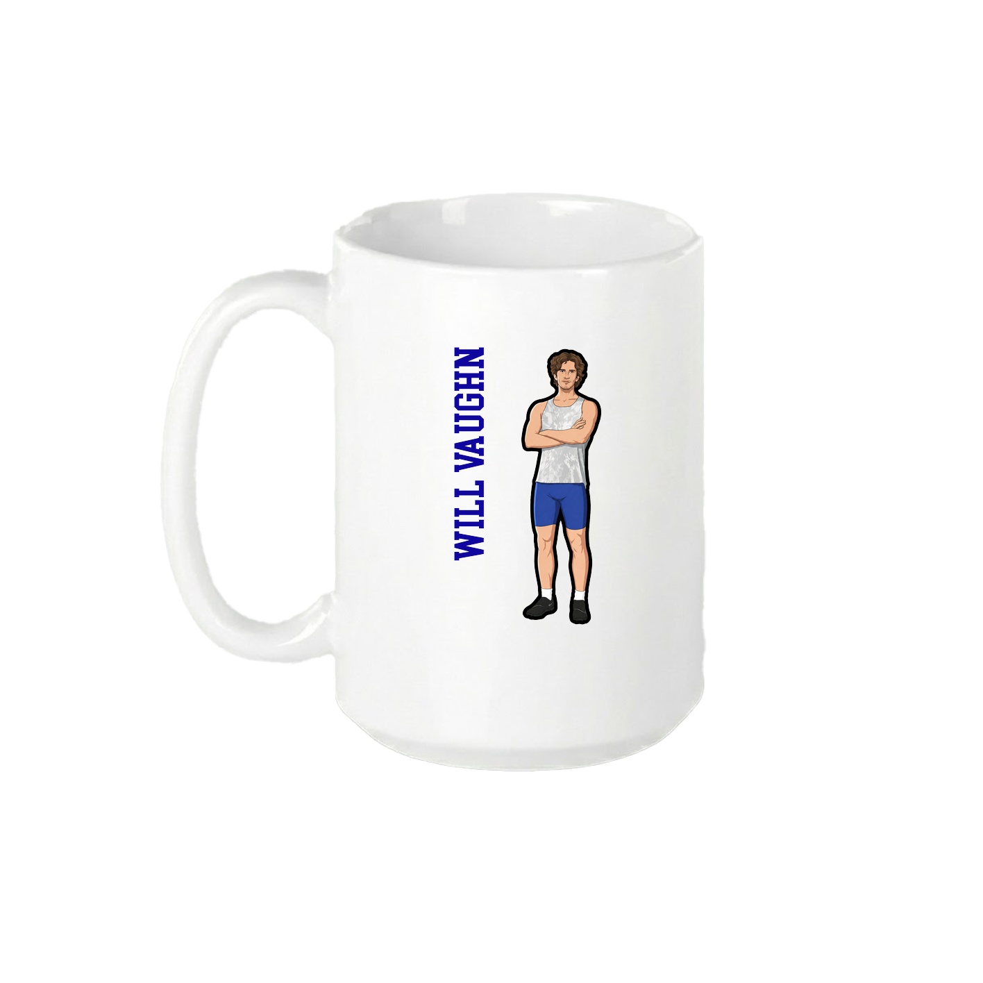 15oz Coffee Mug — Name Vertical in White
