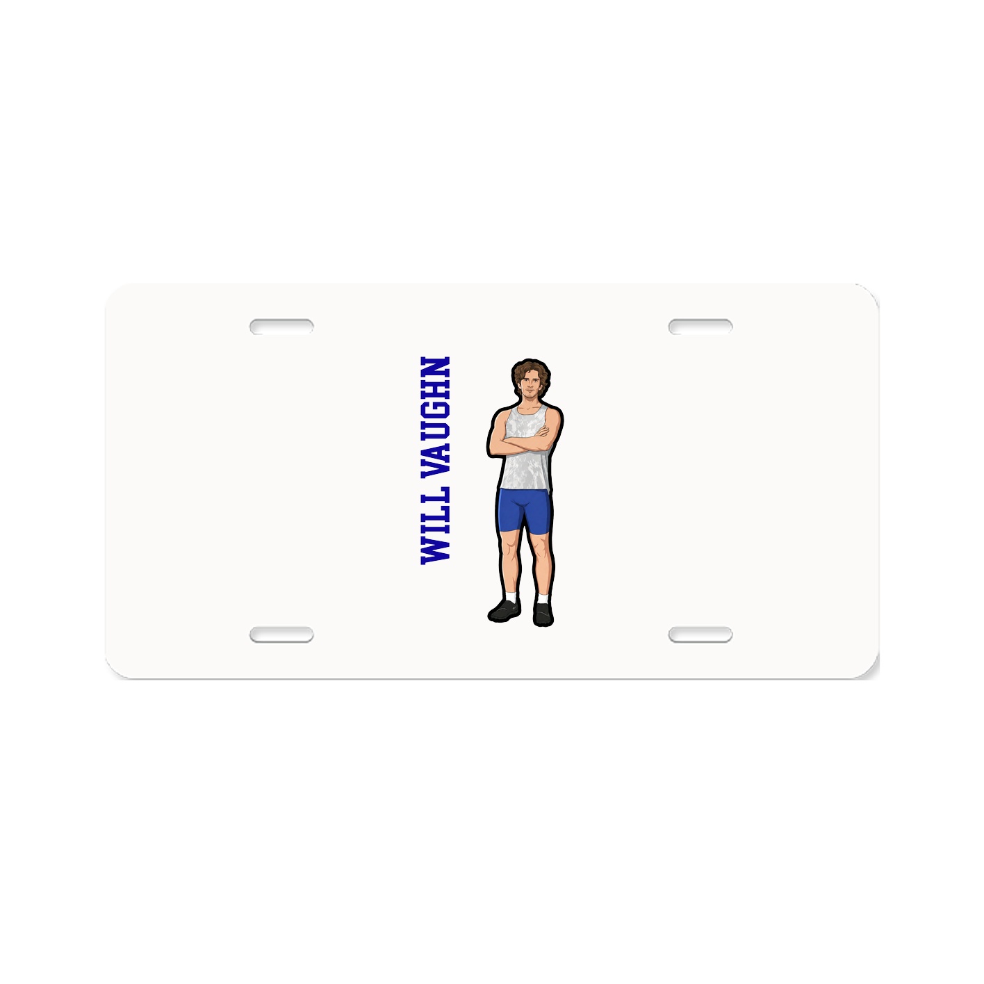 License Plate — Name Vertical in Classic