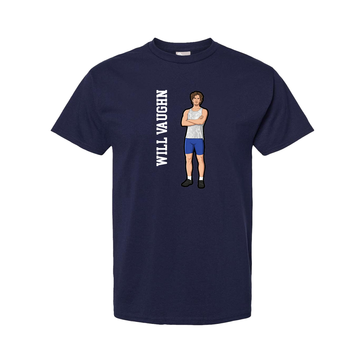 Tee — Name Vertical in Navy