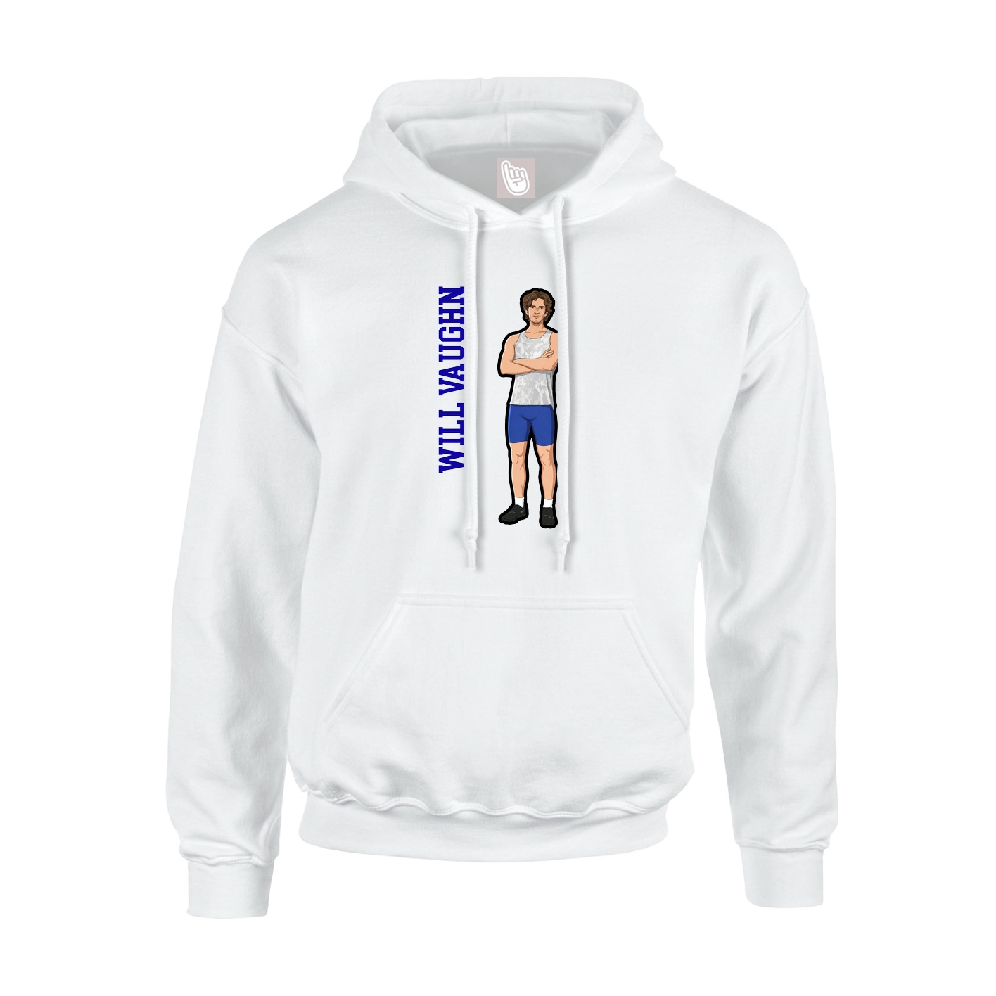 Youth Hoodie — Name Vertical in White