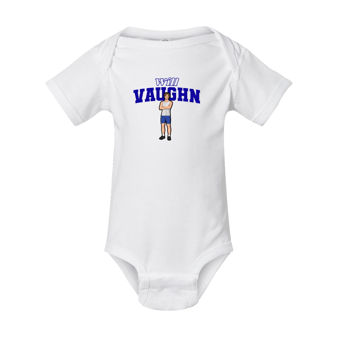 Baby Onesie — Name Arch in White