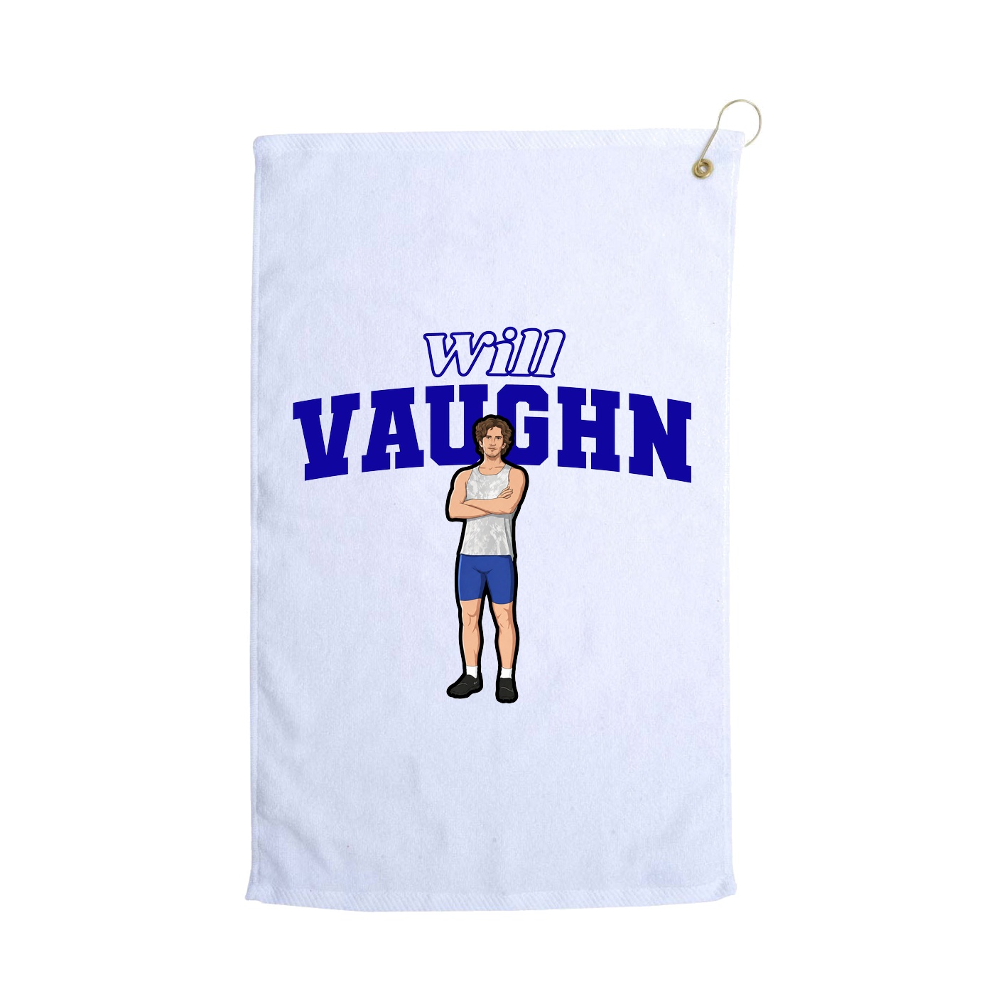 Golf Towel — Name Arch in White