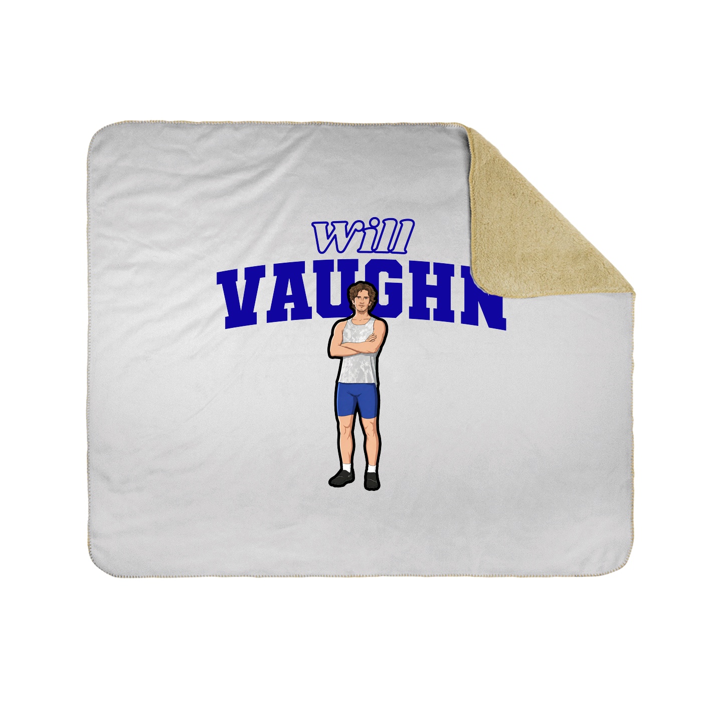 Throw Blanket — Name Arch in White