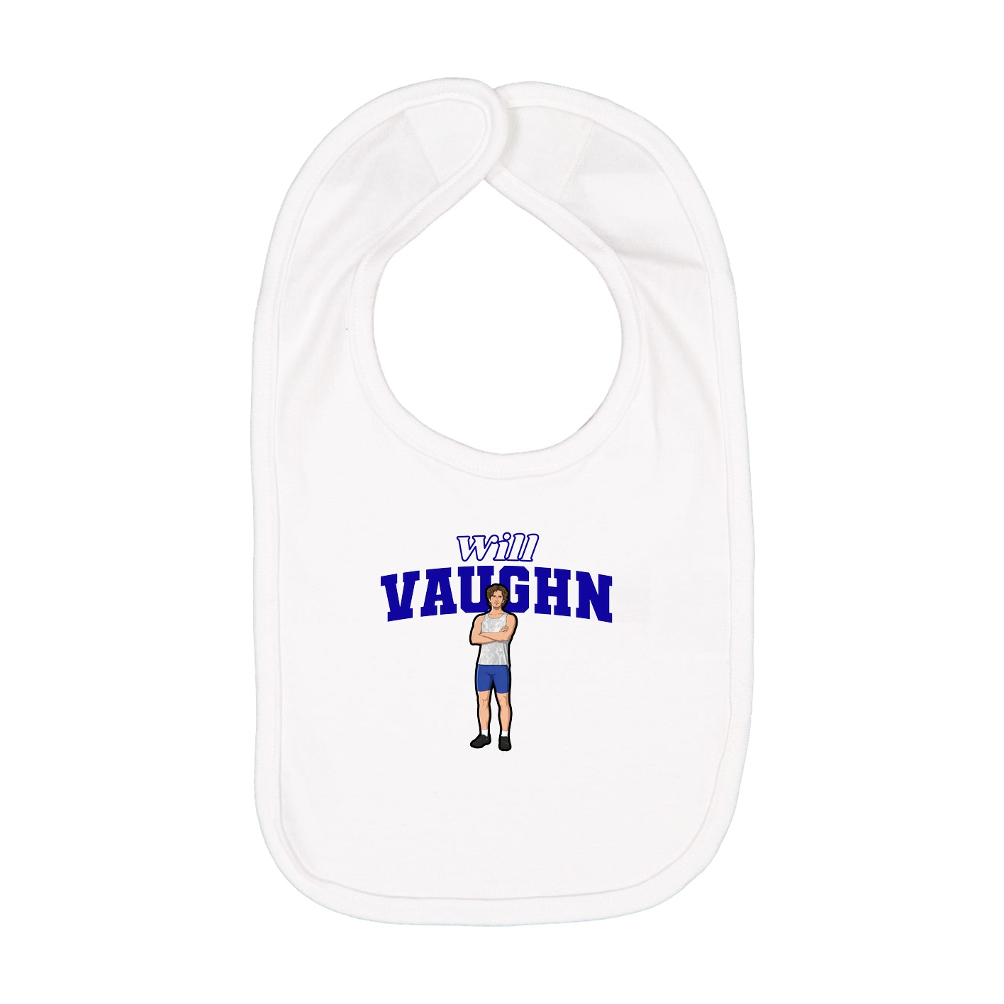 Infant Bib — Name Arch in White